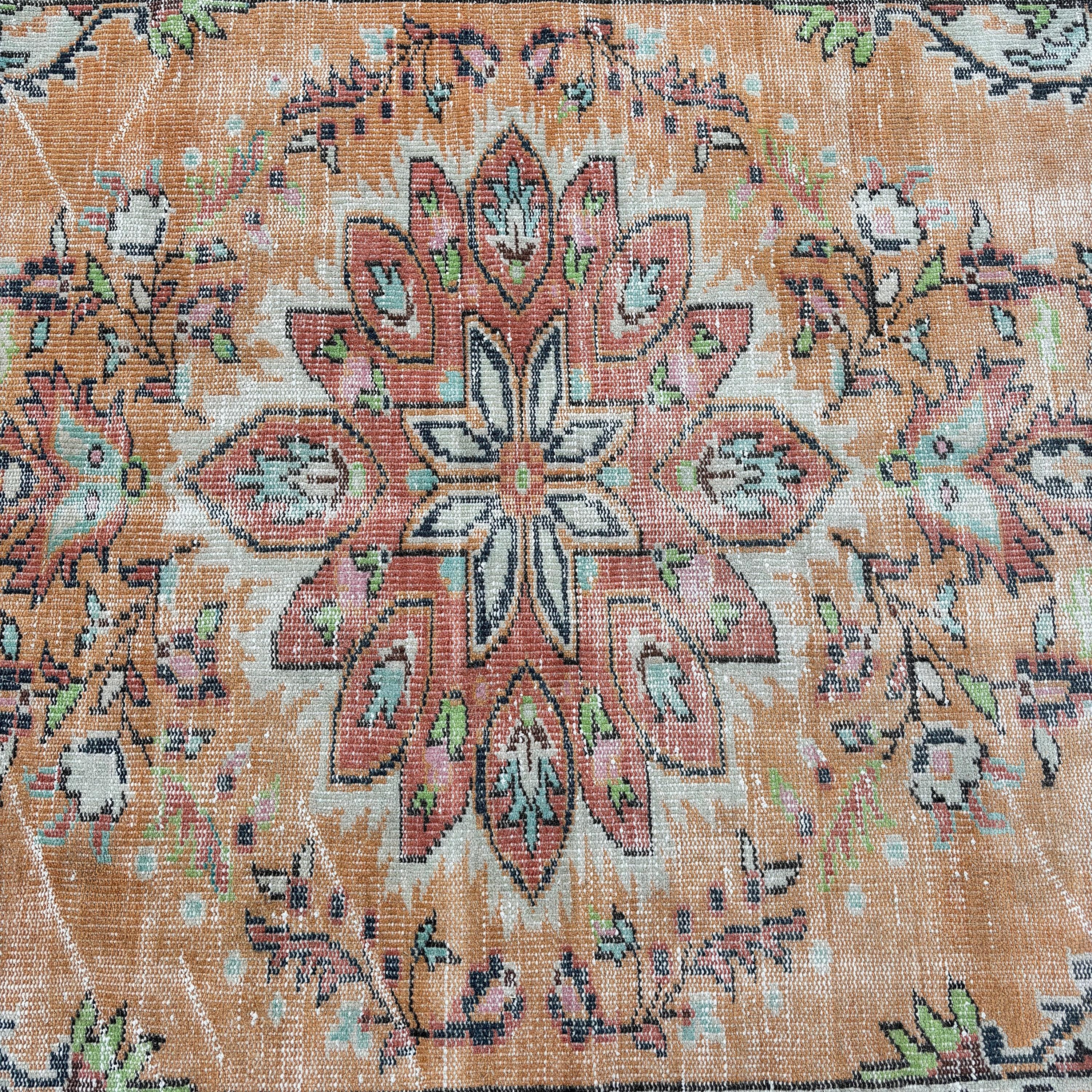 Modern Halı, Boho Halı, Vintage Halı, Turuncu Açıklama Halısı, Yatak Odası Halıları, Yer Halıları, Büyük Vintage Halı, Türk Halısı, 4,9x8,8 ft Büyük Halı