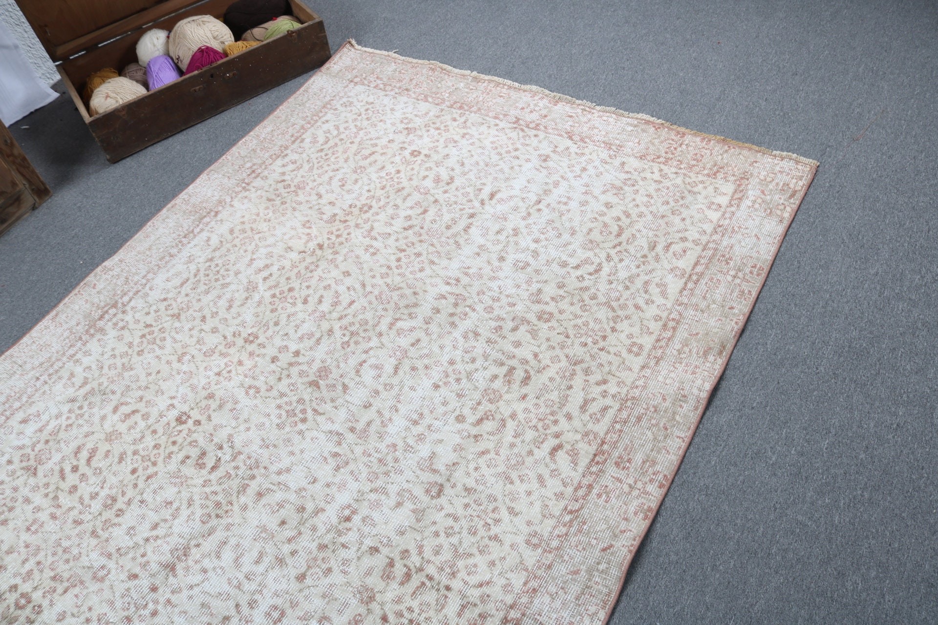 Yatak Odası Halıları, Mutfak Halısı, 4.8x7.9 ft Alan Halısı, Türk Halısı, Ev Dekorasyonu Halısı, Vintage Halı, Bej Oushak Halıları, Tribal Halıları, Yer Halısı