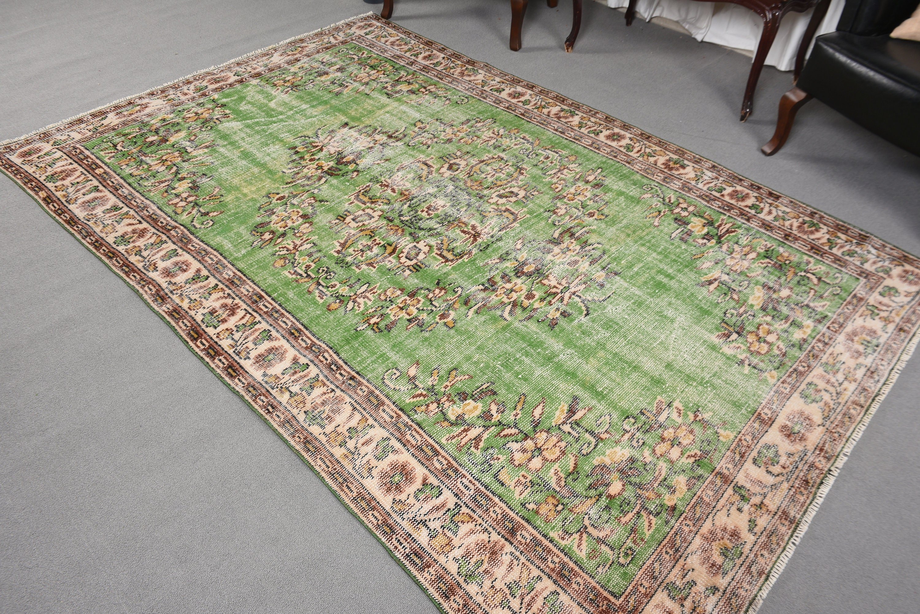 Oriental Rugs, Modern Rug, 5.5x8.5 ft Large Rug, Turkish Rugs, Bedroom Rugs, Vintage Rug, Green Antique Rugs, Vintage Decor Rug, Salon Rug