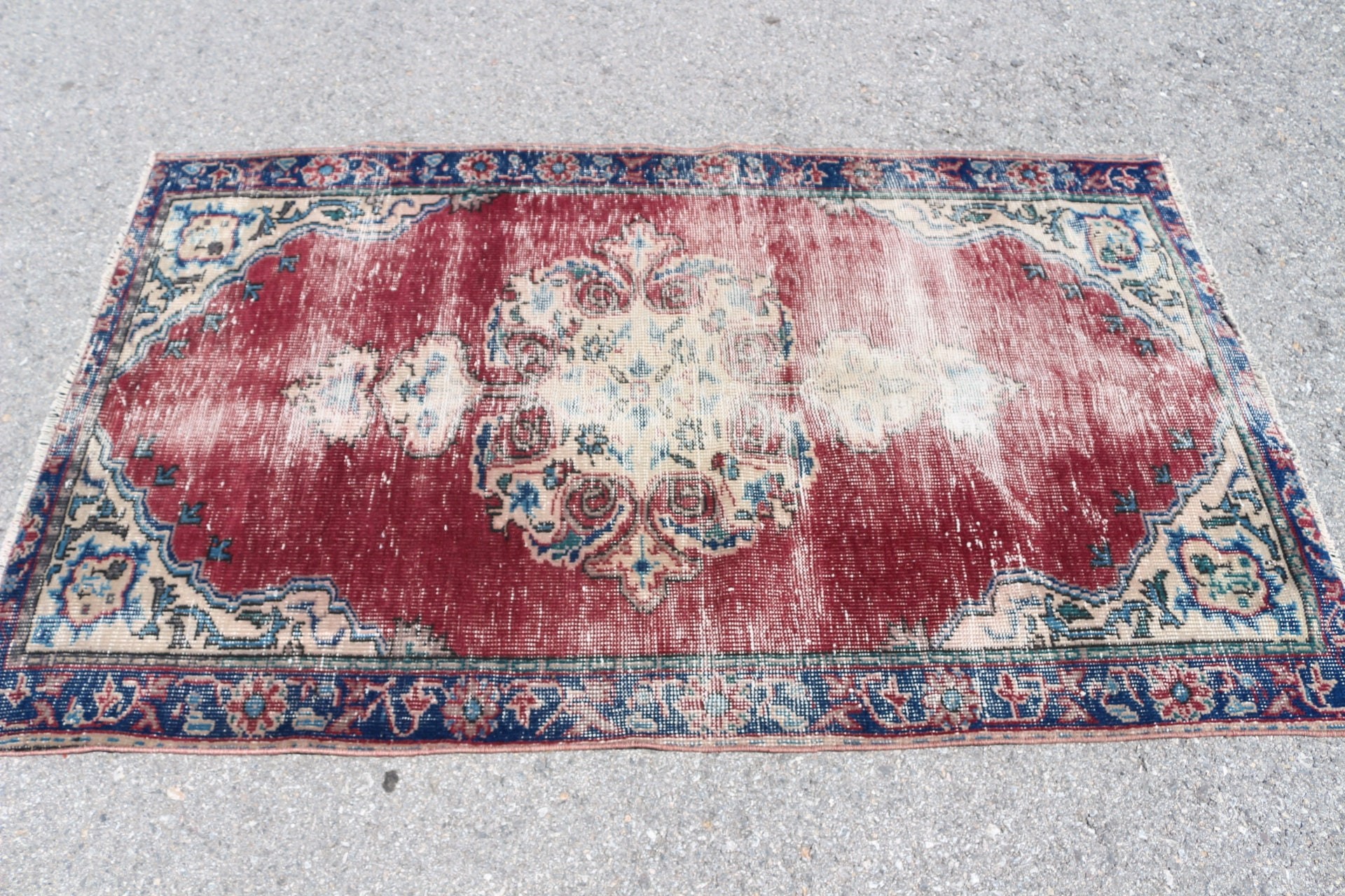 Rugs for Bedroom, Antique Rugs, Entry Rug, 3.6x5.9 ft Accent Rug, Red Oushak Rug, Wool Rug, Vintage Rug, Turkish Rug, Nursery Rug, Cute Rug