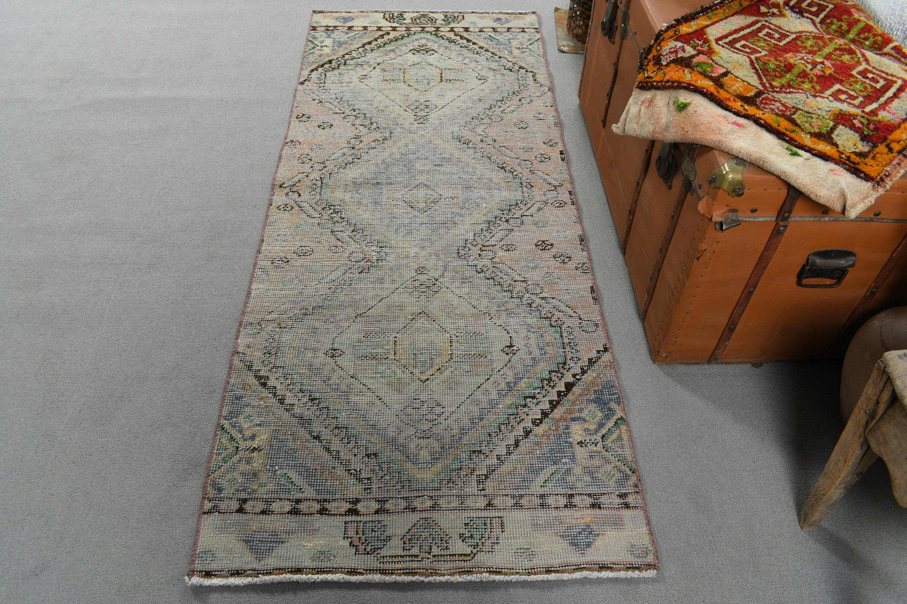 Yatak Odası Halısı, Vintage Halılar, Bej Açıklama Halısı, Dekoratif Halılar, Anadolu Halısı, 2.6x6.3 ft Aksan Halıları, El Dokuma Halısı, Türk Halıları