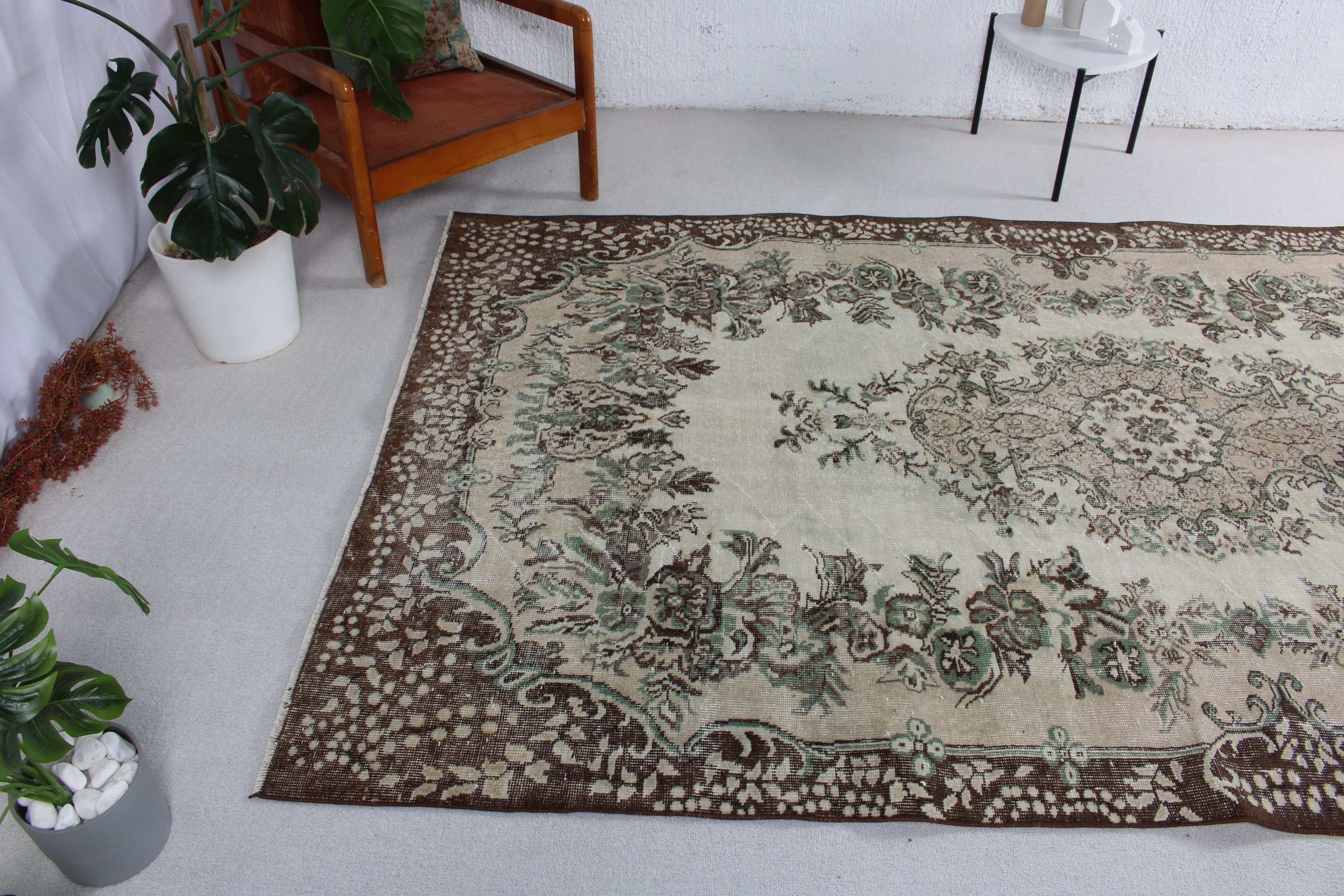 Vintage Halılar, Gri Mutfak Halıları, Açıklama Halısı, Oturma Odası Halısı, Yemek Odası Halıları, Oryantal Halı, 5.9x9.2 ft Büyük Halı, Türk Halısı