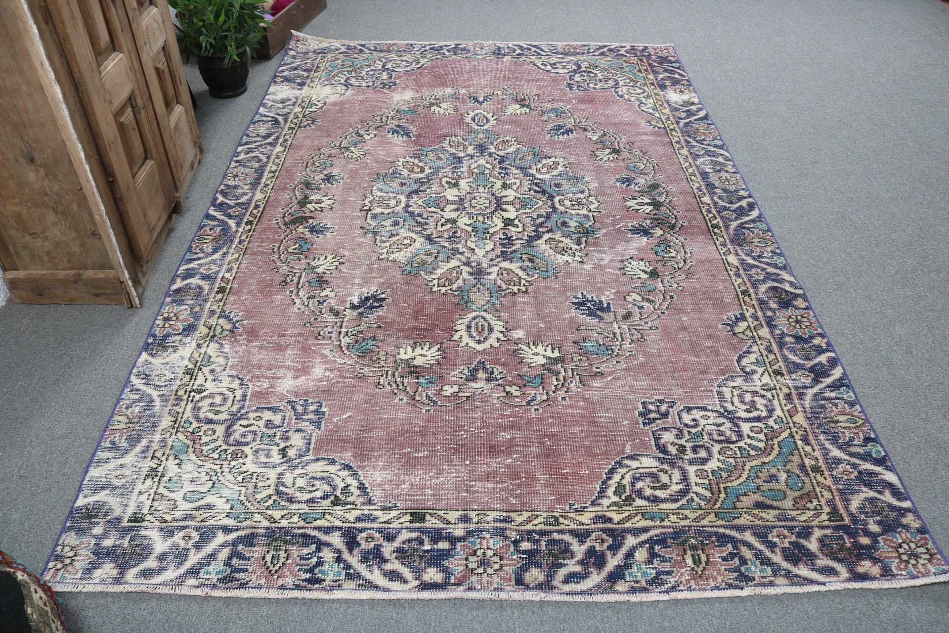 Anatolian Rugs, Vintage Rugs, Modern Rug, Bedroom Rugs, Salon Rug, Living Room Rug, Purple Antique Rug, 5.8x9.1 ft Large Rugs, Turkish Rugs