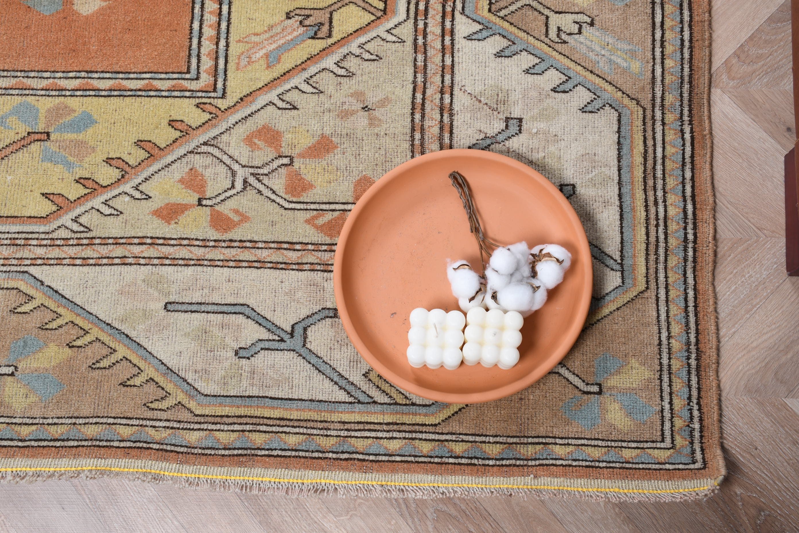 Vintage Rug, Orange Kitchen Rug, Turkish Rug, Living Room Rug, Cool Rug, 6.6x9 ft Large Rug, Outdoor Rug, Dining Room Rugs