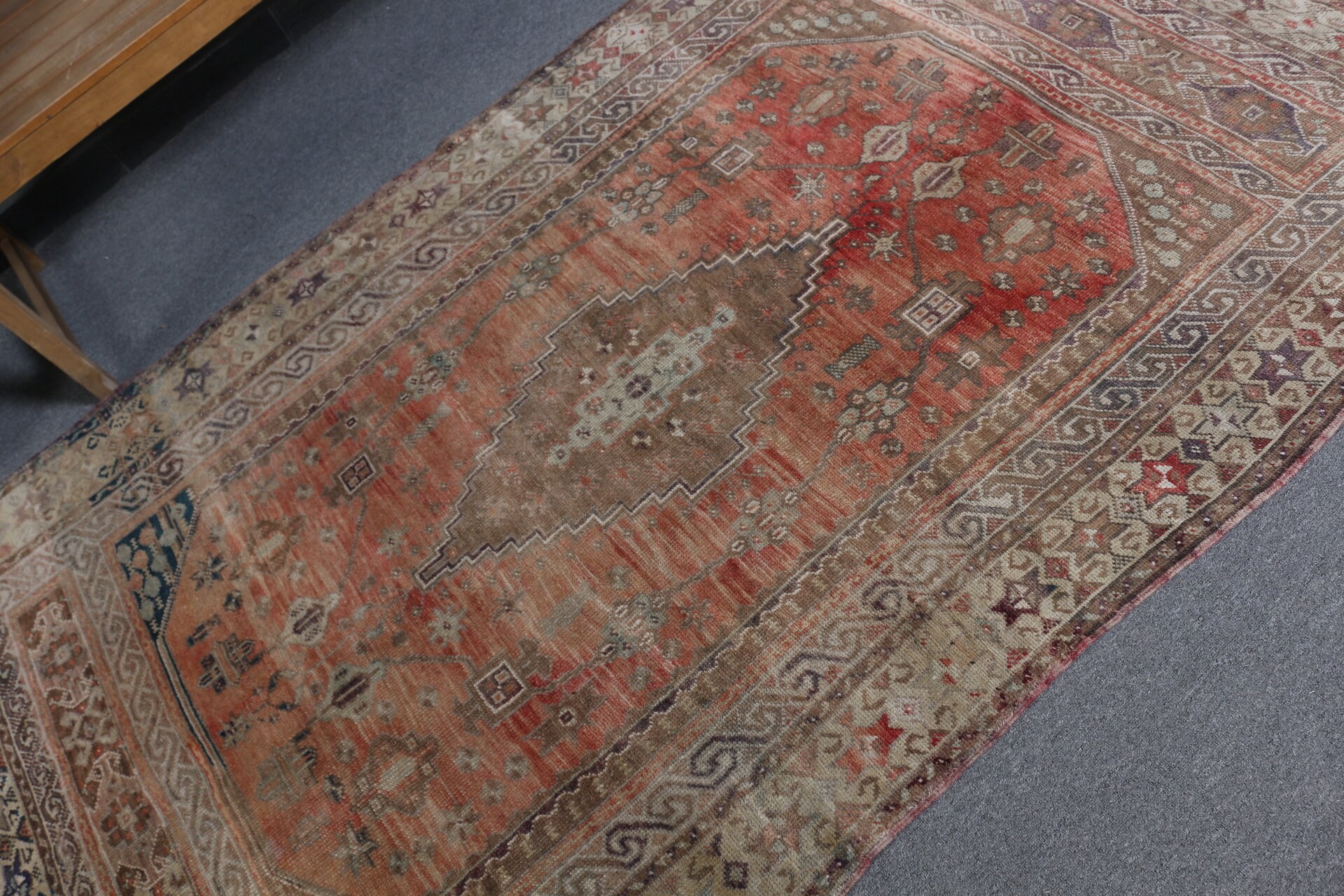 Kırmızı Oryantal Halı, Vintage Halılar, Yatak Odası Halısı, Türk Halısı, Havalı Halı, 4,5x7,3 ft Alan Halısı, Yer Halısı, Sevimli Halı, Yemek Odası Halıları, Sanat Halısı