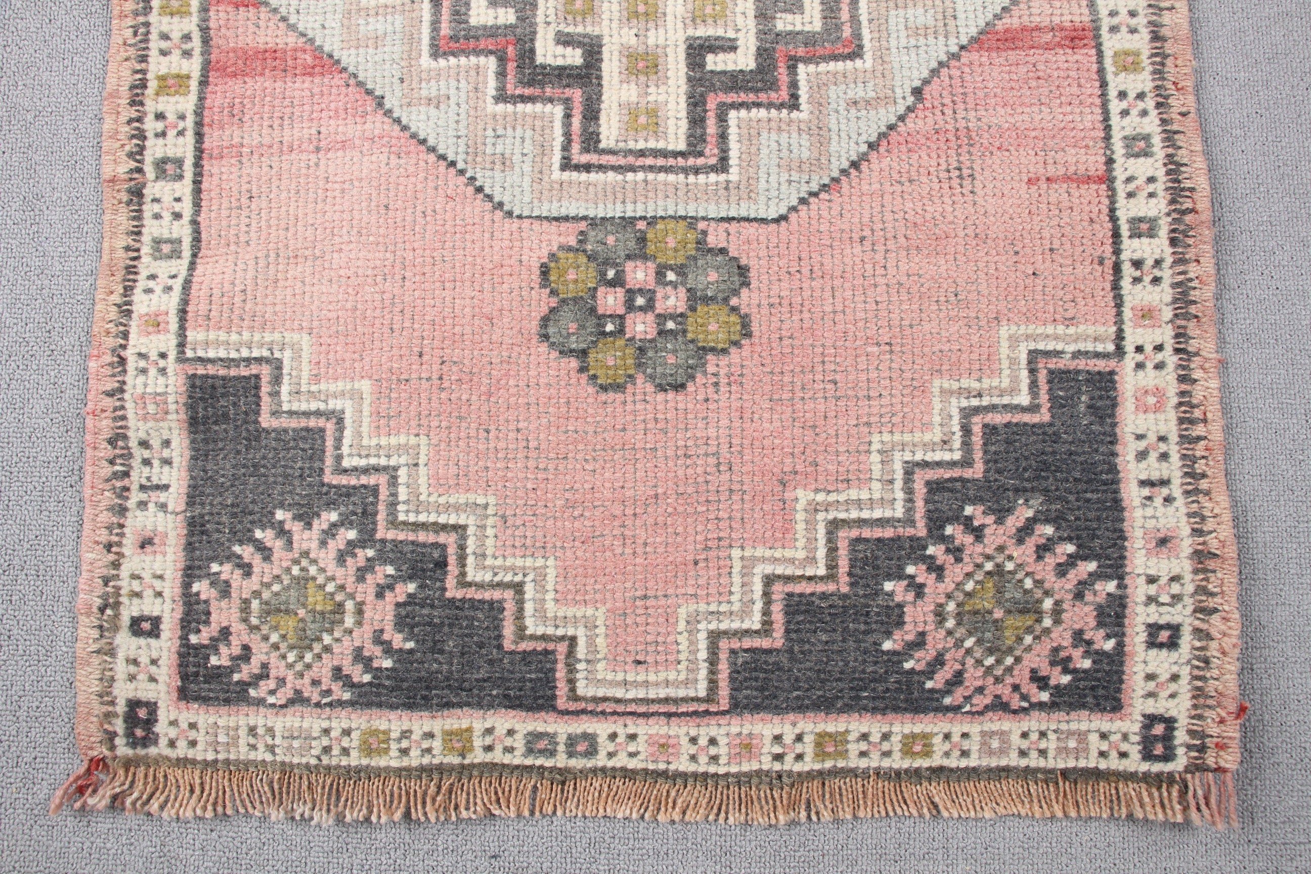 Anatolian Rugs, Antique Rug, Art Rug, Turkish Rug, Bath Rug, Rugs for Entry, 1.8x3.3 ft Small Rug, Pink Cool Rug, Vintage Rug, Bathroom Rug