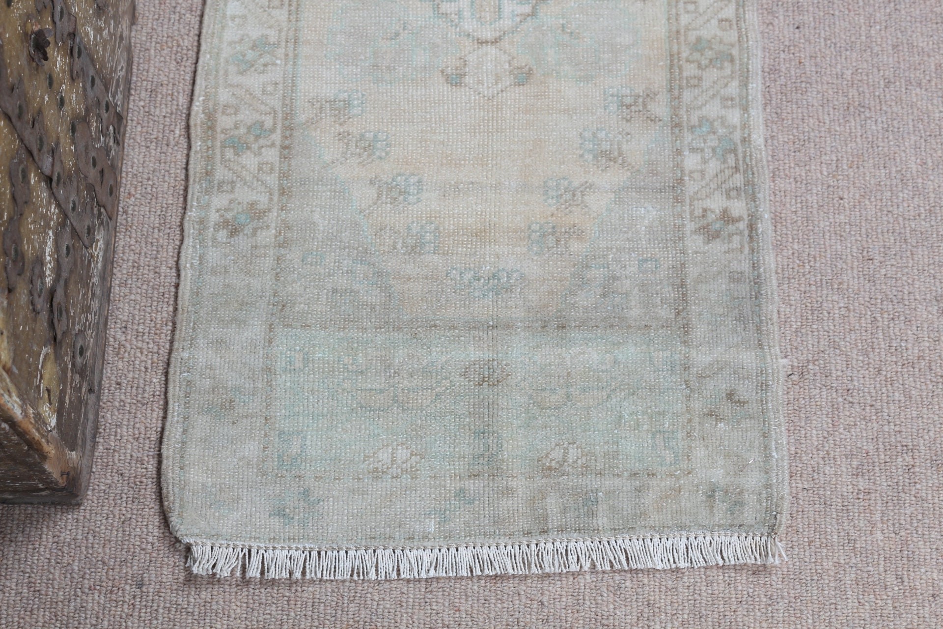 Bathroom Rugs, 1.4x2.8 ft Small Rug, Turkish Rug, Distressed Rug, Kitchen Rug, Nursery Rugs, Oushak Rug, Green Moroccan Rug, Vintage Rugs