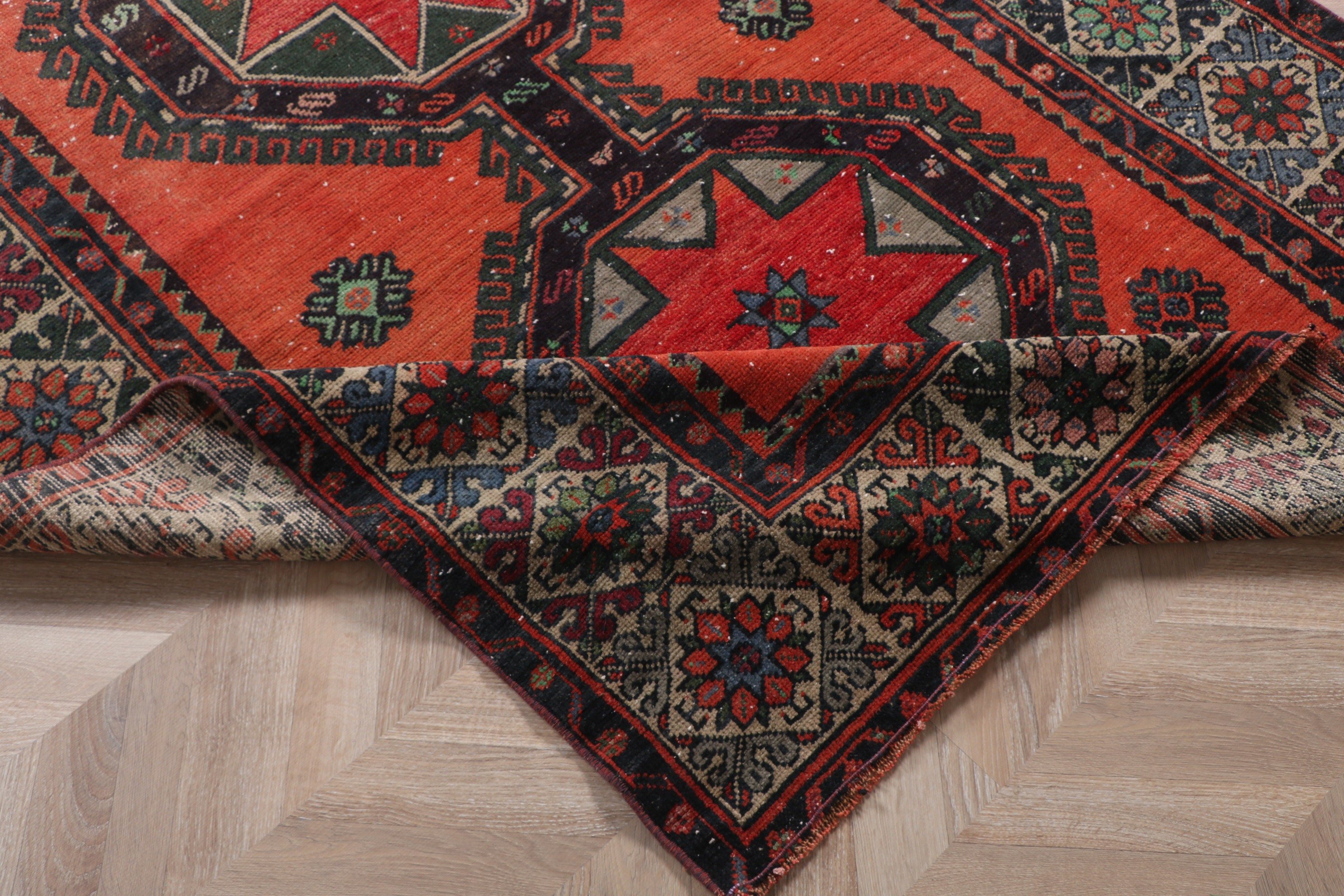 Vintage Halılar, Koridor Halıları, Koridor Halısı, Türkiye Halısı, Turuncu Oushak Halıları, Türk Halısı, Nötr Halı, 4,9x12,5 ft Runner Halıları, Düz Dokuma Halılar