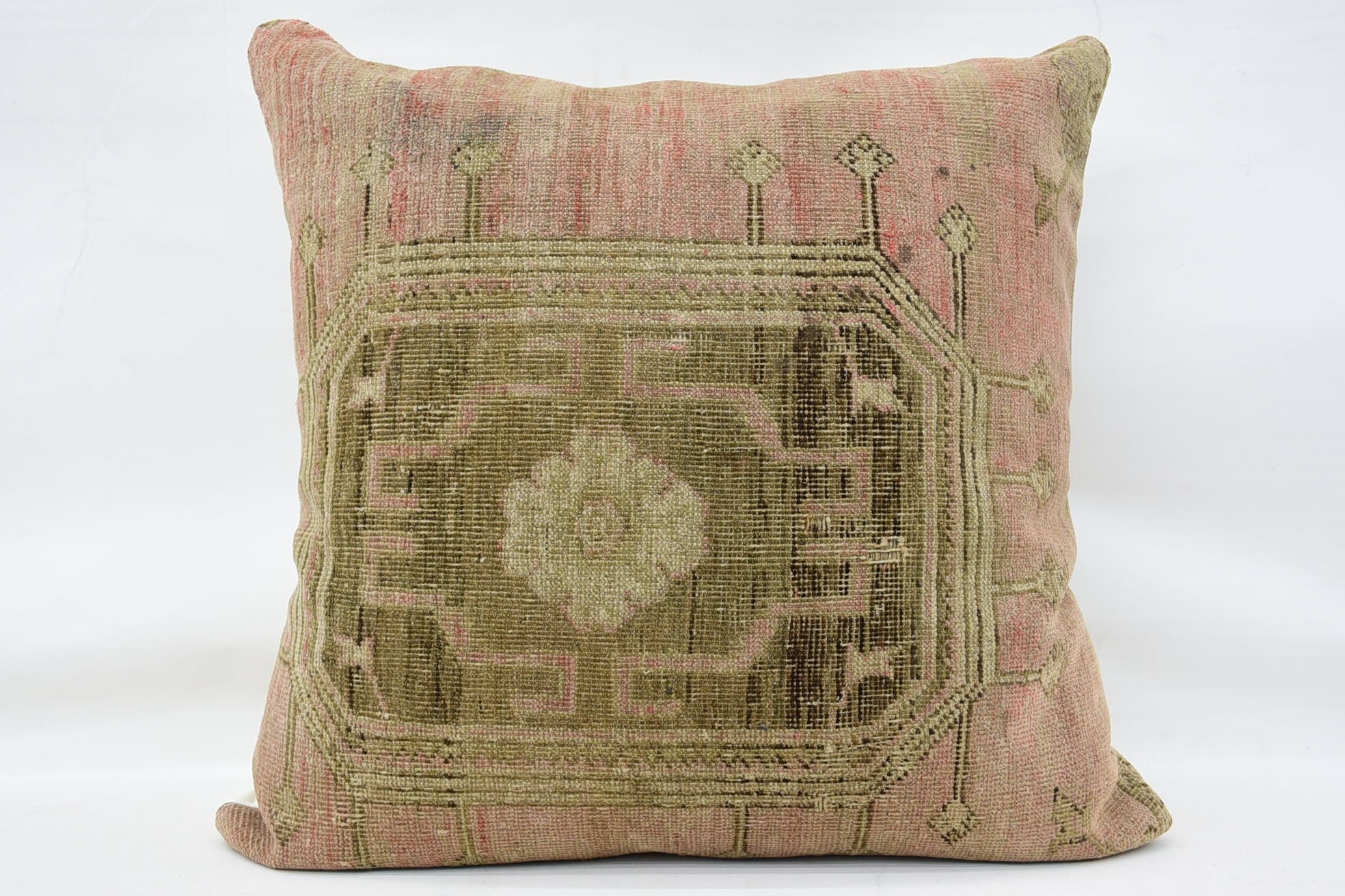 Boho Pillow, Handmade Kilim Cushion, Garden Pillow, Throw Kilim Pillow, Luxury Cushion Case, 32"x32" Brown Pillow