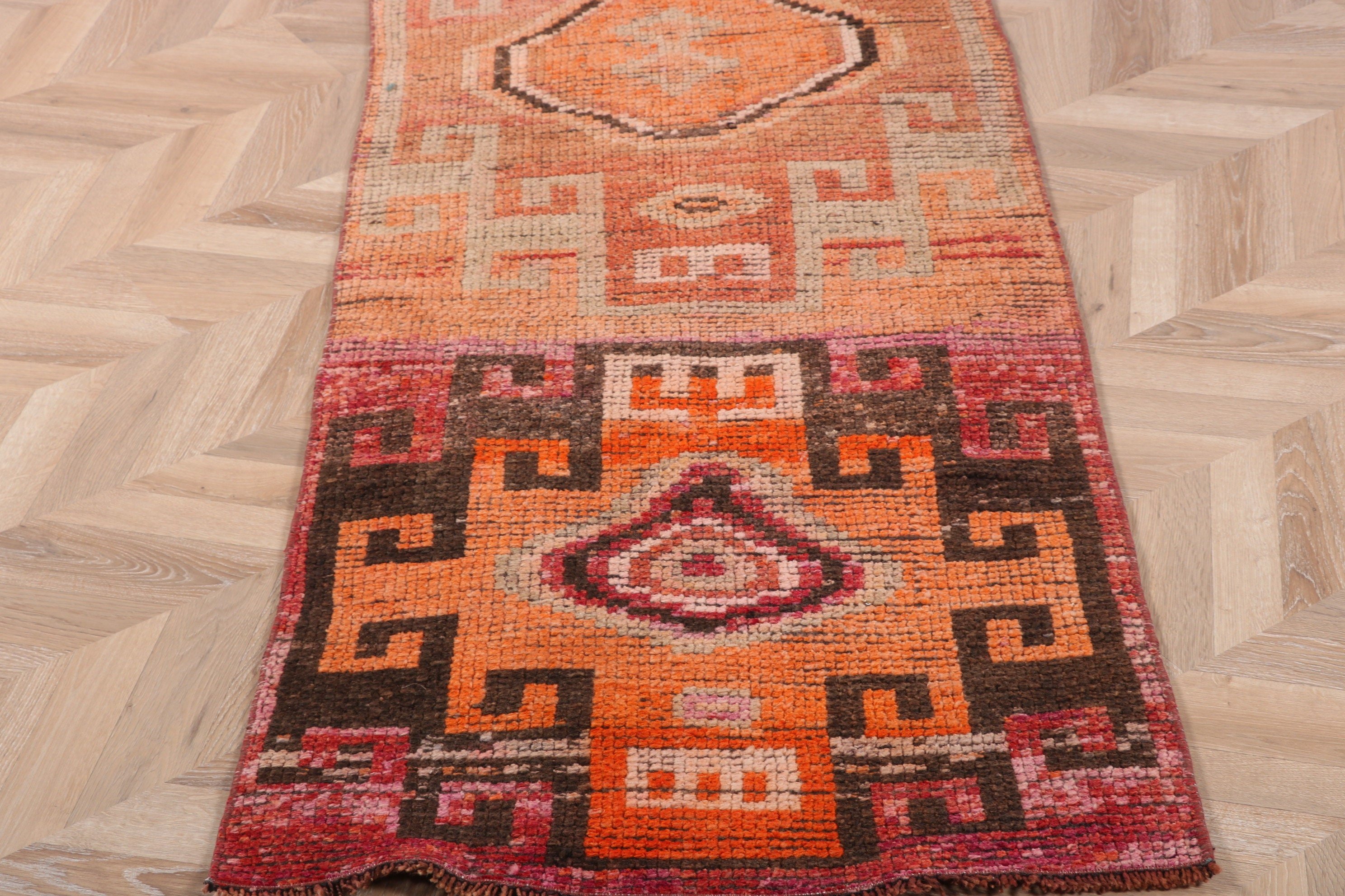 2.4x10 ft Runner Halılar, Turuncu Modern Halılar, Vintage Runner Halılar, Antika Halılar, Oryantal Halılar, Ofis Halısı, Türk Halısı, Vintage Halılar