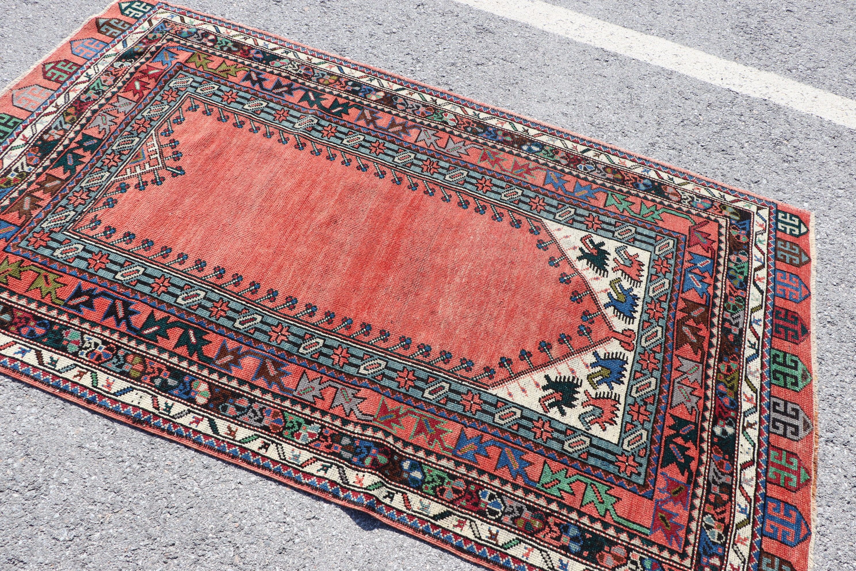 Old Rug, Bedroom Rug, Dining Room Rugs, Red Bedroom Rug, 3.8x6.6 ft Area Rugs, Turkish Rug, Vintage Rugs, Home Decor Rug, Living Room Rugs