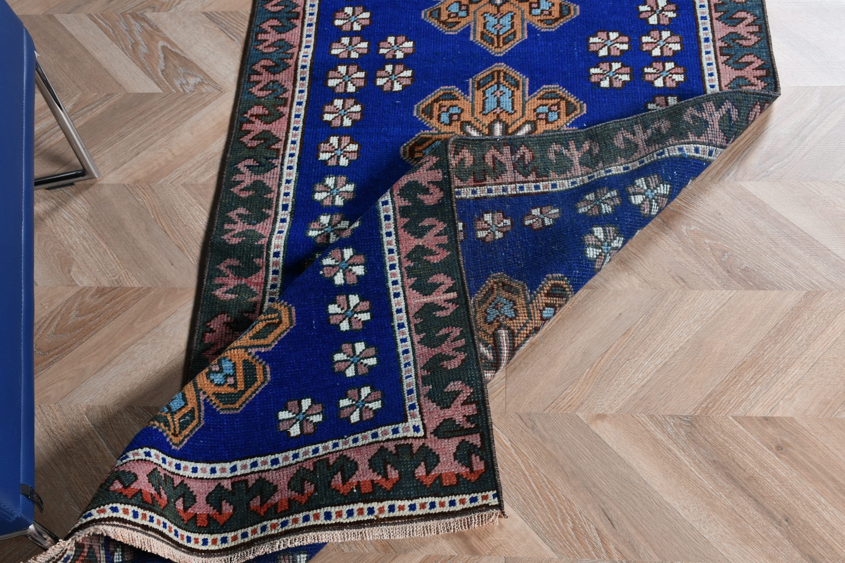 El Dokuma Halı, Merdiven Halısı, Yatak Odası Halısı, Vintage Halılar, Merdiven Halıları, Mavi Yatak Odası Halısı, Türk Halısı, 2.8x9.6 ft Yolluk Halıları, Havalı Halılar