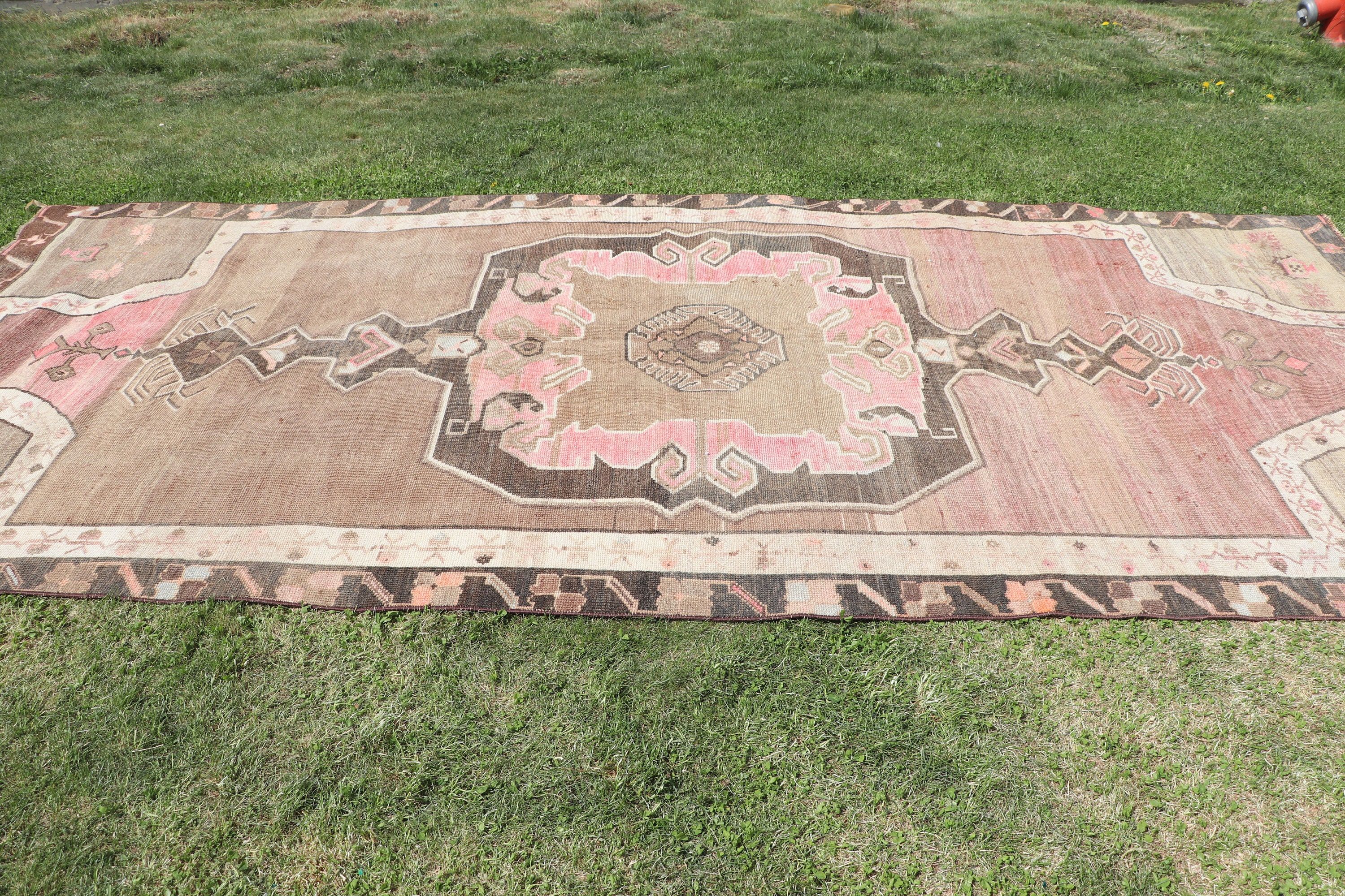 Vintage Halı, Ev Dekorasyonu Halıları, 5.6x12.4 ft Büyük Halı, Yeşil Ev Dekorasyonu Halıları, Salon Halıları, Büyük Boho Halısı, Türk Halıları