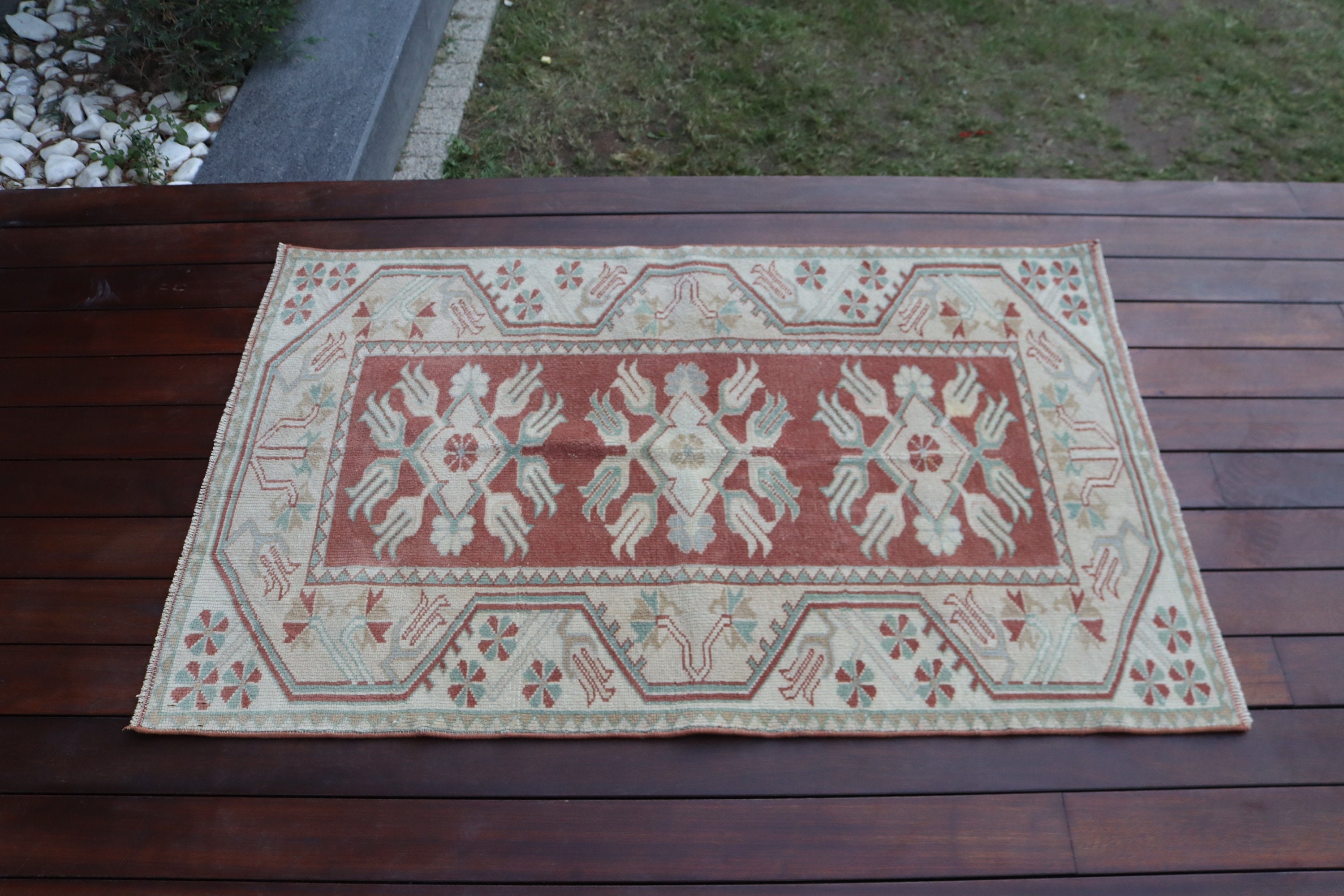 Küçük Alan Halısı, Lüks Halılar, Ev Dekorasyonu Halısı, Mutfak Halısı, Türk Halısı, Bej Oryantal Halısı, 2,6x4,1 ft Küçük Halılar, Vintage Halılar, Çocuk Halısı