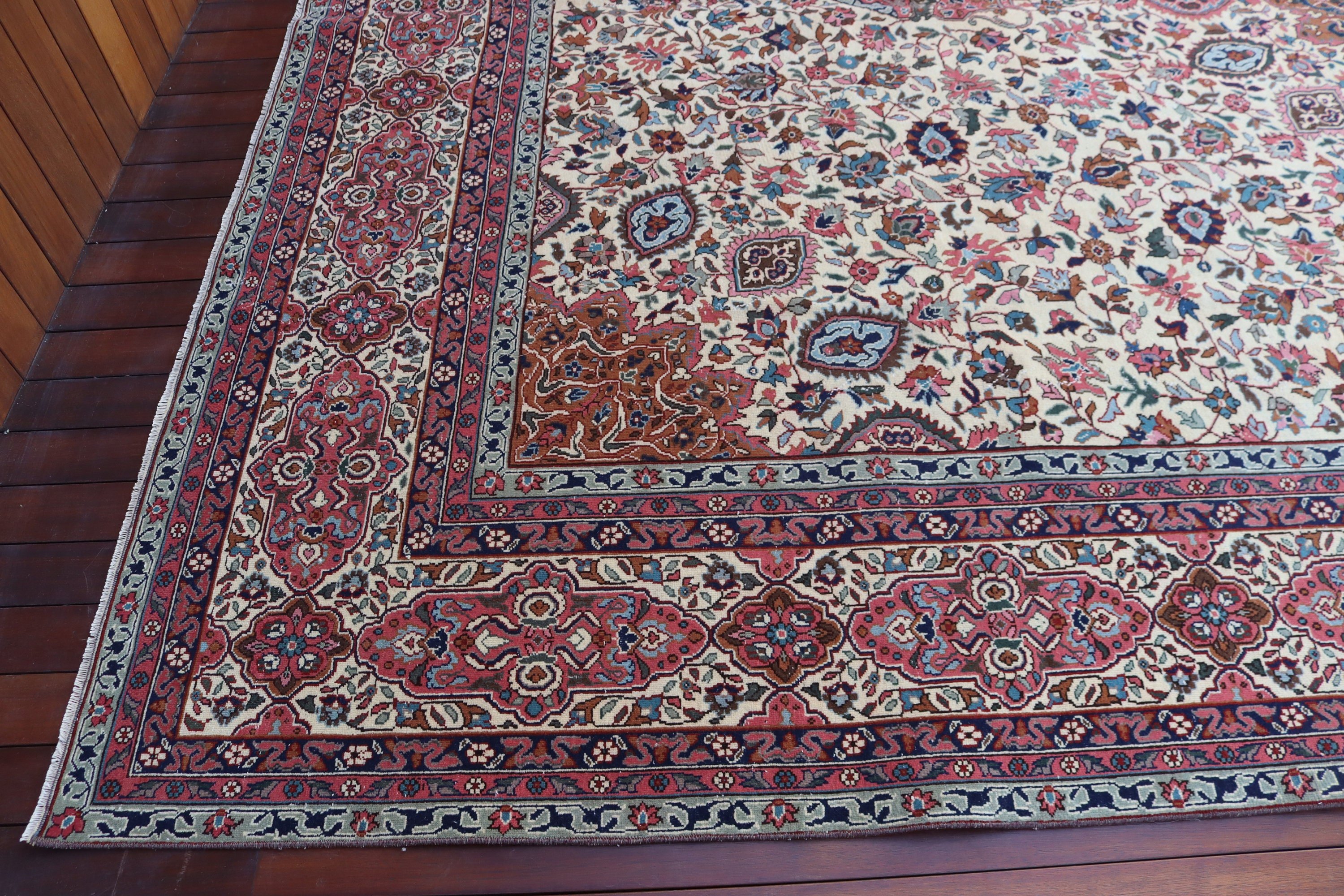 Mutfak Halısı, Sanatsal Halılar, Türk Halıları, Bej Açıklama Halısı, El Dokuma Halıları, Büyük Boy Türk Halısı, Vintage Halı, 10.1x14.6 ft Büyük Boy Halı