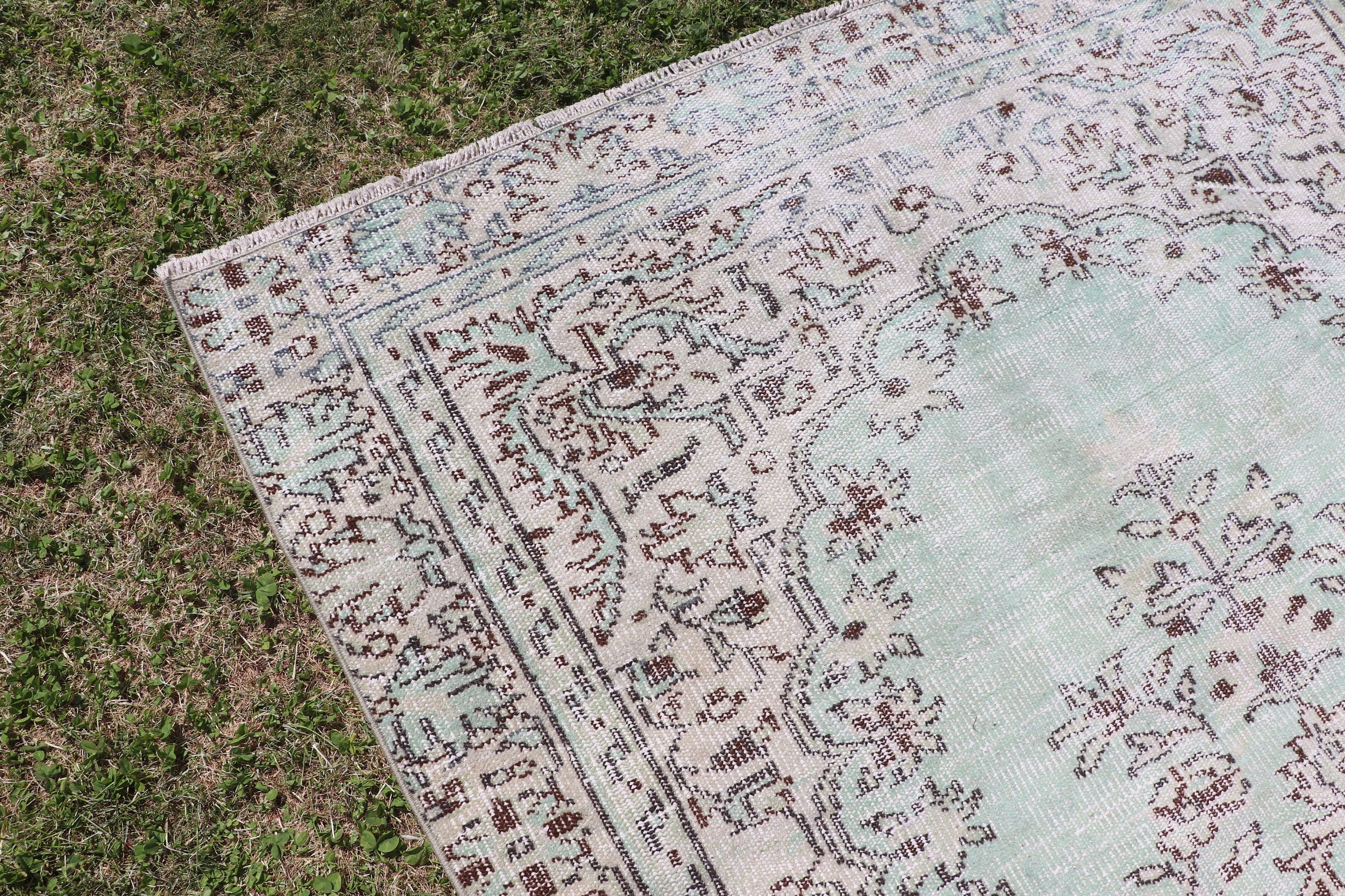 Boho Halı, Büyük Vintage Halılar, Yeşil Lüks Halı, Türk Halısı, Anadolu Halısı, 4.9x8.6 ft Büyük Halılar, Yemek Odası Halıları, Vintage Halı, Yün Halılar