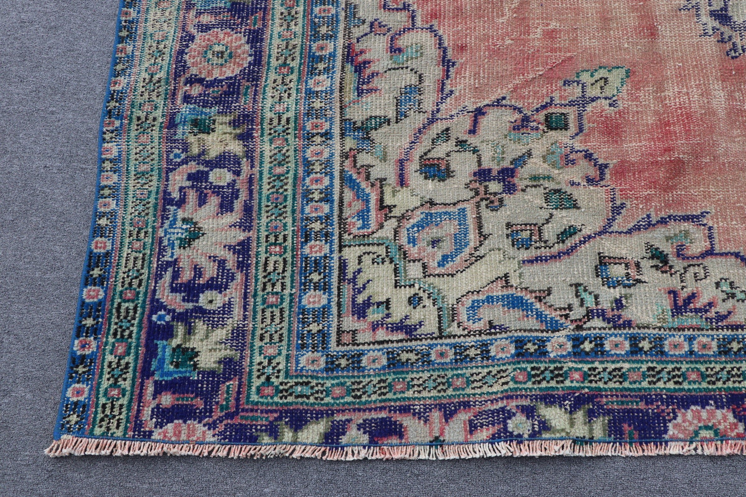 Yün Halılar, Yemek Odası Halısı, Oturma Odası Halıları, Oushak Halısı, Turuncu Anadolu Halıları, Türk Halısı, 6,9x9,1 ft Büyük Halı, Vintage Halılar, Soluk Halı