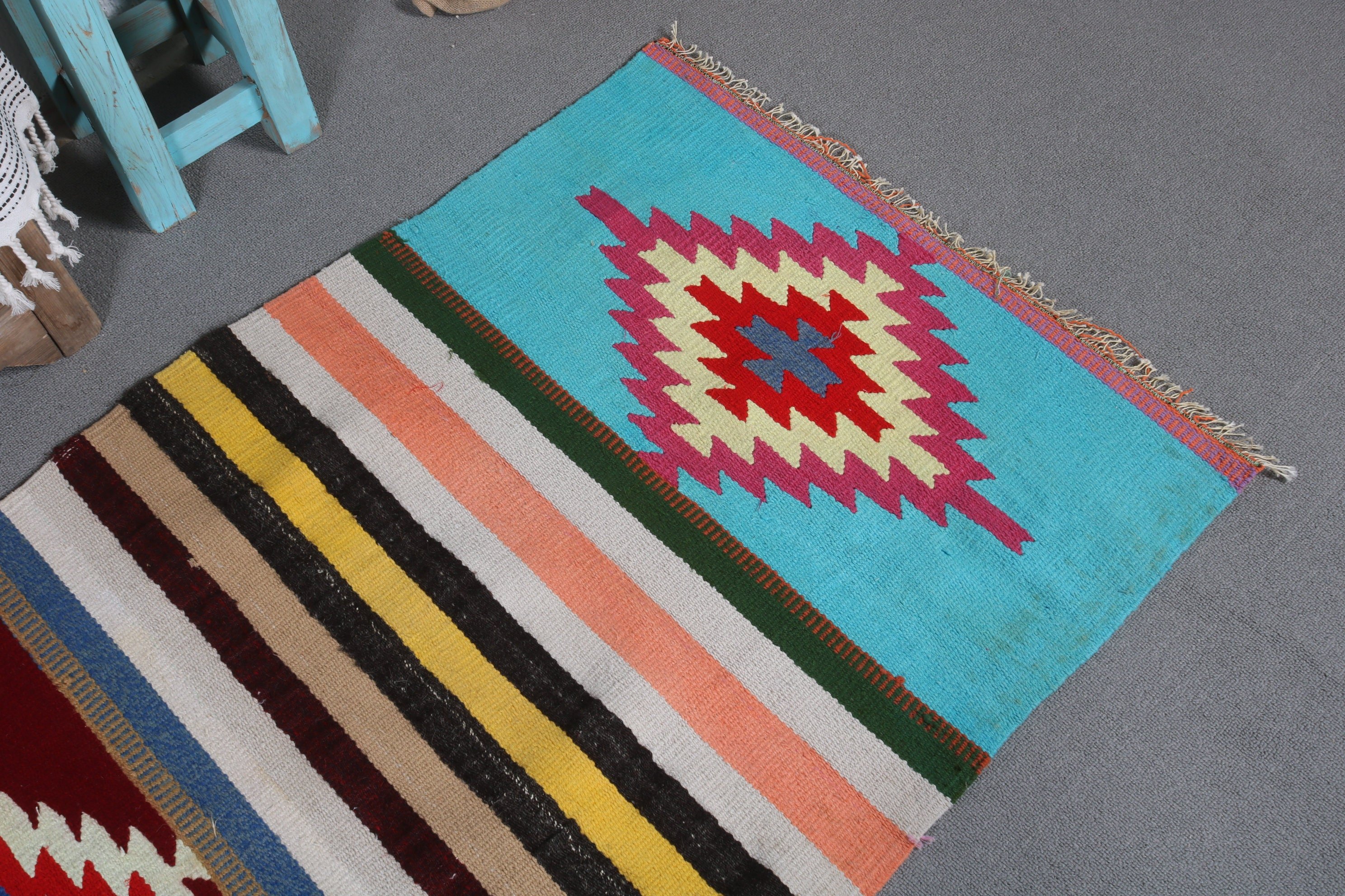 Kilim, Koridor Halısı, Ev Dekorasyonu Halısı, Oushak Halısı, 2,3x6,2 ft Runner Halıları, Merdiven Halıları, Kırmızı Yün Halıları, Vintage Halı, Soluk Halı, Türk Halısı