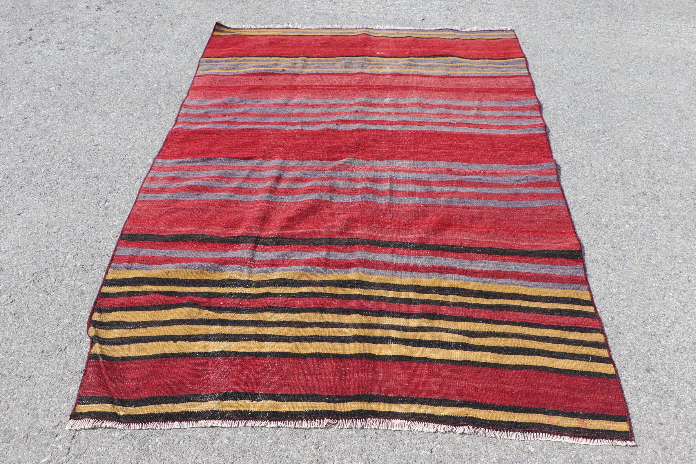 İç Mekan Halıları, Retro Halı, Oryantal Halı, Yemek Odası Halıları, Yatak Odası Halısı, Kırmızı Oryantal Halı, Kilim, 4.4x6.1 ft Alan Halısı, Vintage Halı, Türk Halısı