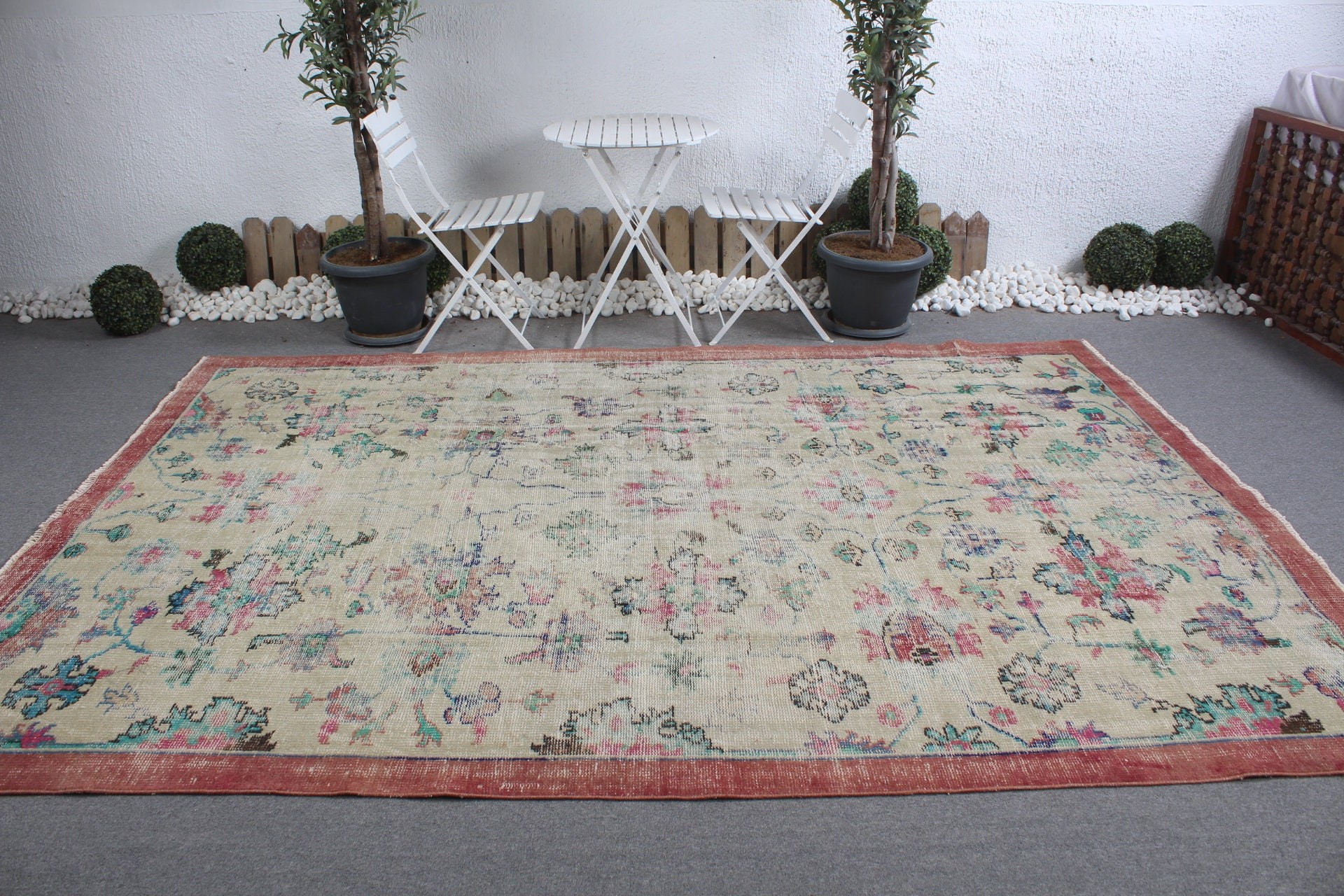 Ofis Halısı, Yemek Odası Halısı, Ev Dekor Halısı, Kırmızı Ev Dekor Halısı, Türk Halıları, Mutfak Halıları, Vintage Halı, 7x10.3 ft Büyük Boy Halı, Salon Halısı