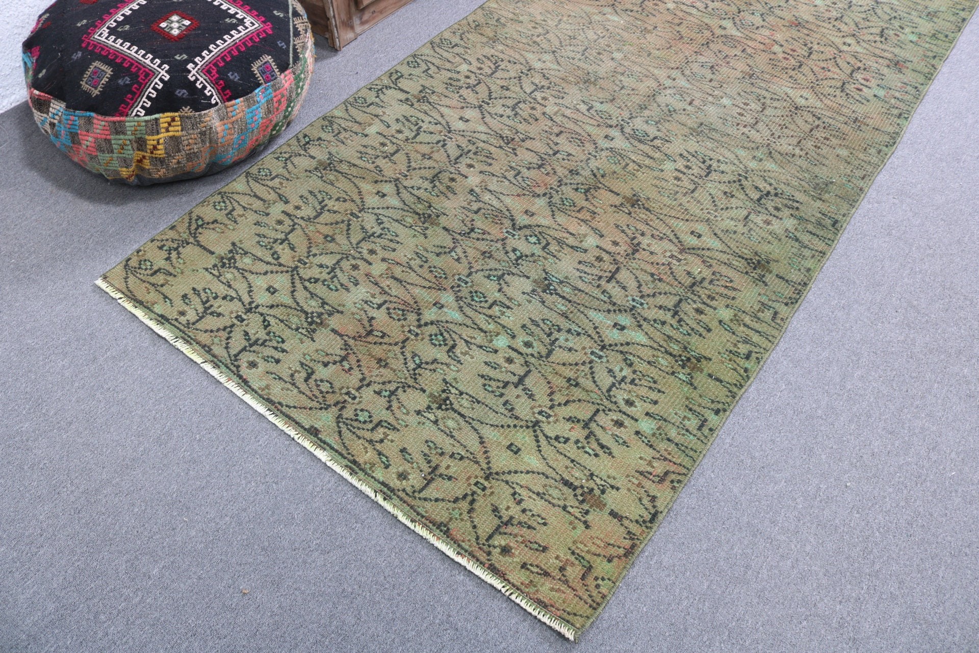 Vintage Rugs, Rugs for Area, Turkish Rug, Artistic Rugs, 3.9x8.3 ft Area Rug, Oushak Area Rug, Green Bedroom Rug, Oushak Rugs, Luxury Rugs