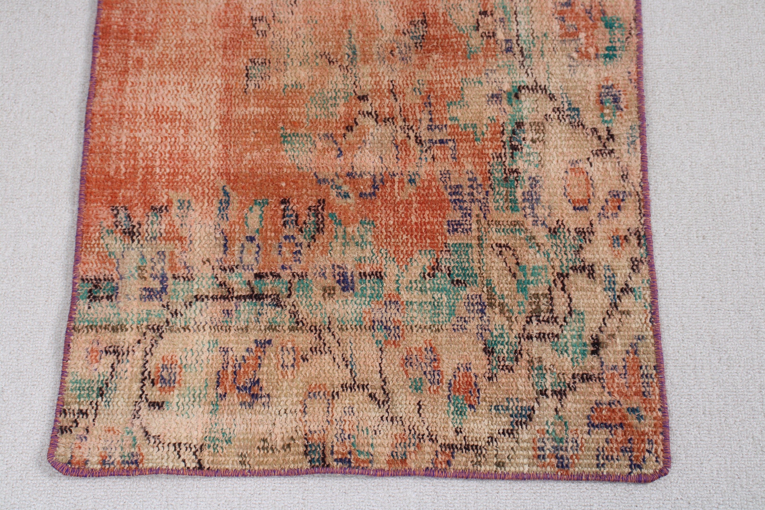 Moroccan Rugs, Ethnic Rugs, Turkish Rugs, Bath Rug, Neutral Rugs, Kitchen Rug, 1.8x4.8 ft Small Rug, Vintage Rugs, Orange Bedroom Rugs