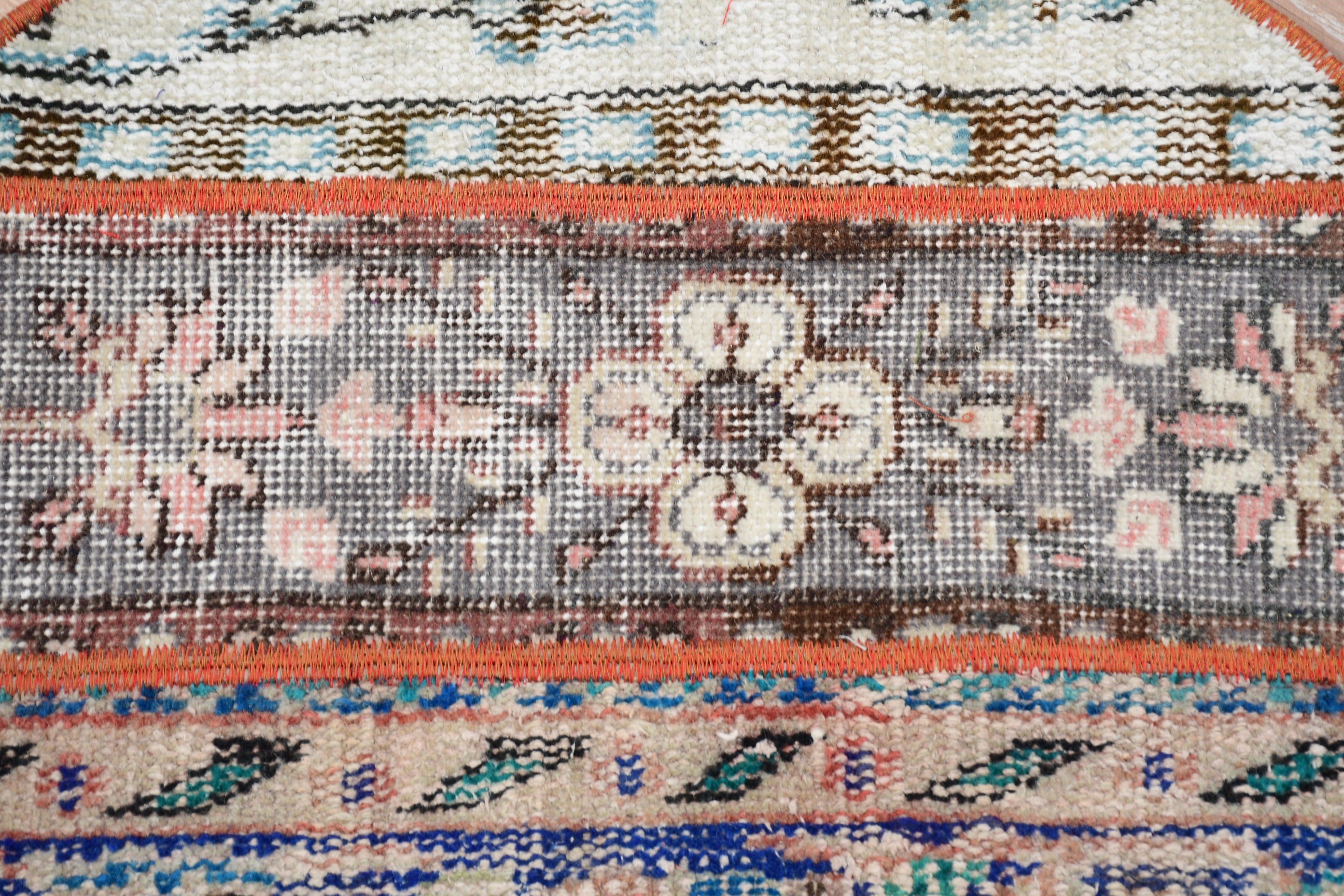 Aztec Rug, Moroccan Rug, Antique Rugs, Beige Wool Rugs, Bathroom Rug, Vintage Rug, 2.5x1.5 ft Small Rug, Turkish Rugs, Rugs for Kitchen