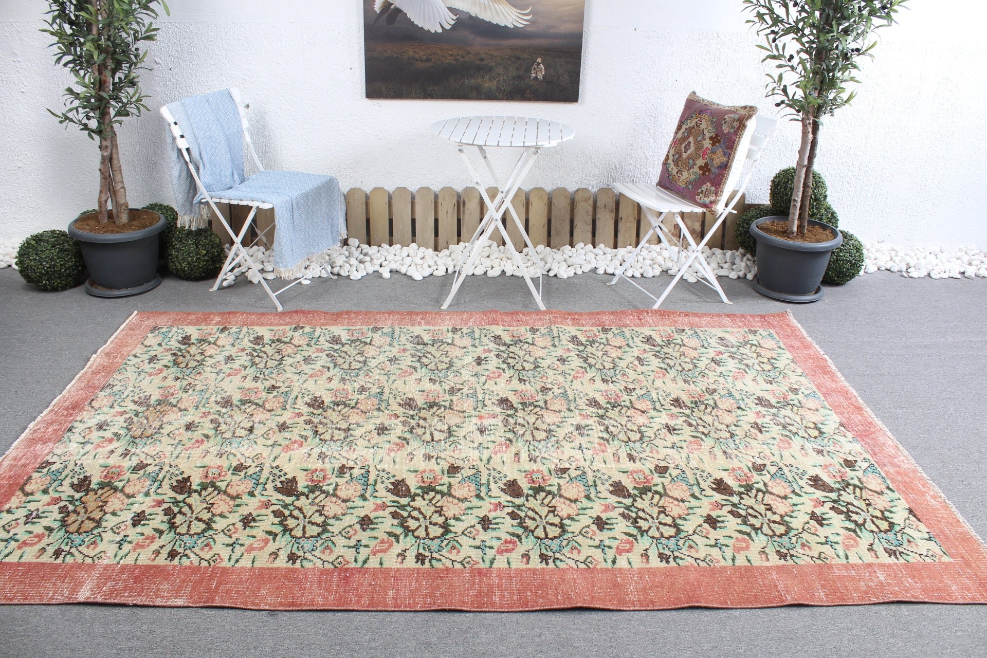 Living Room Rug, Kitchen Rugs, 5.5x9.1 ft Large Rug, Moroccan Rugs, Dining Room Rugs, Turkish Rugs, Vintage Rugs, Green Bedroom Rug