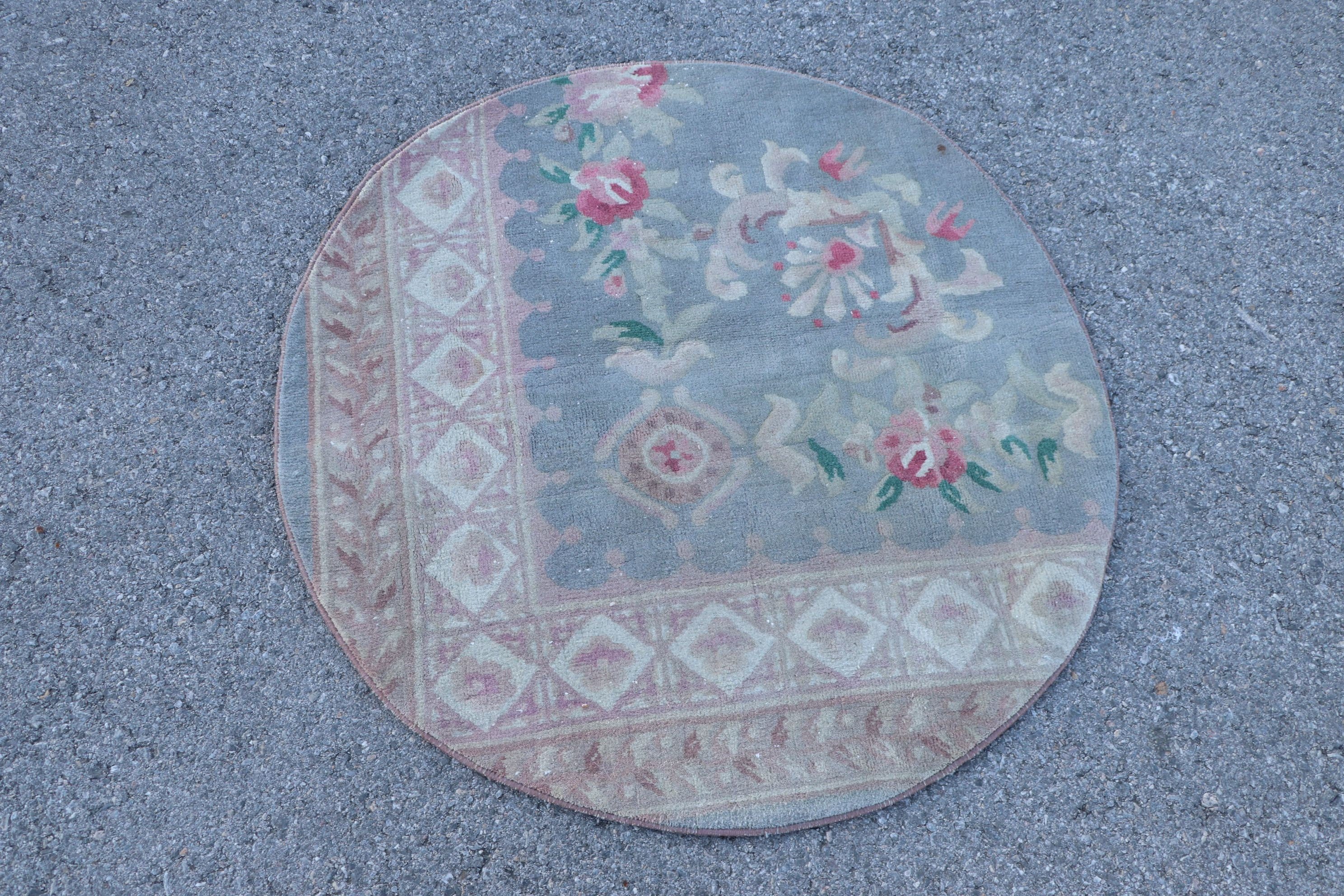 Antika Halı, Yeşil Ev Dekor Halısı, Çocuk Halısı, Paspas Halıları, Vintage Halılar, 3.3x3.3 ft Küçük Halı, Türk Halısı, Oushak Halıları, El Yapımı Halılar