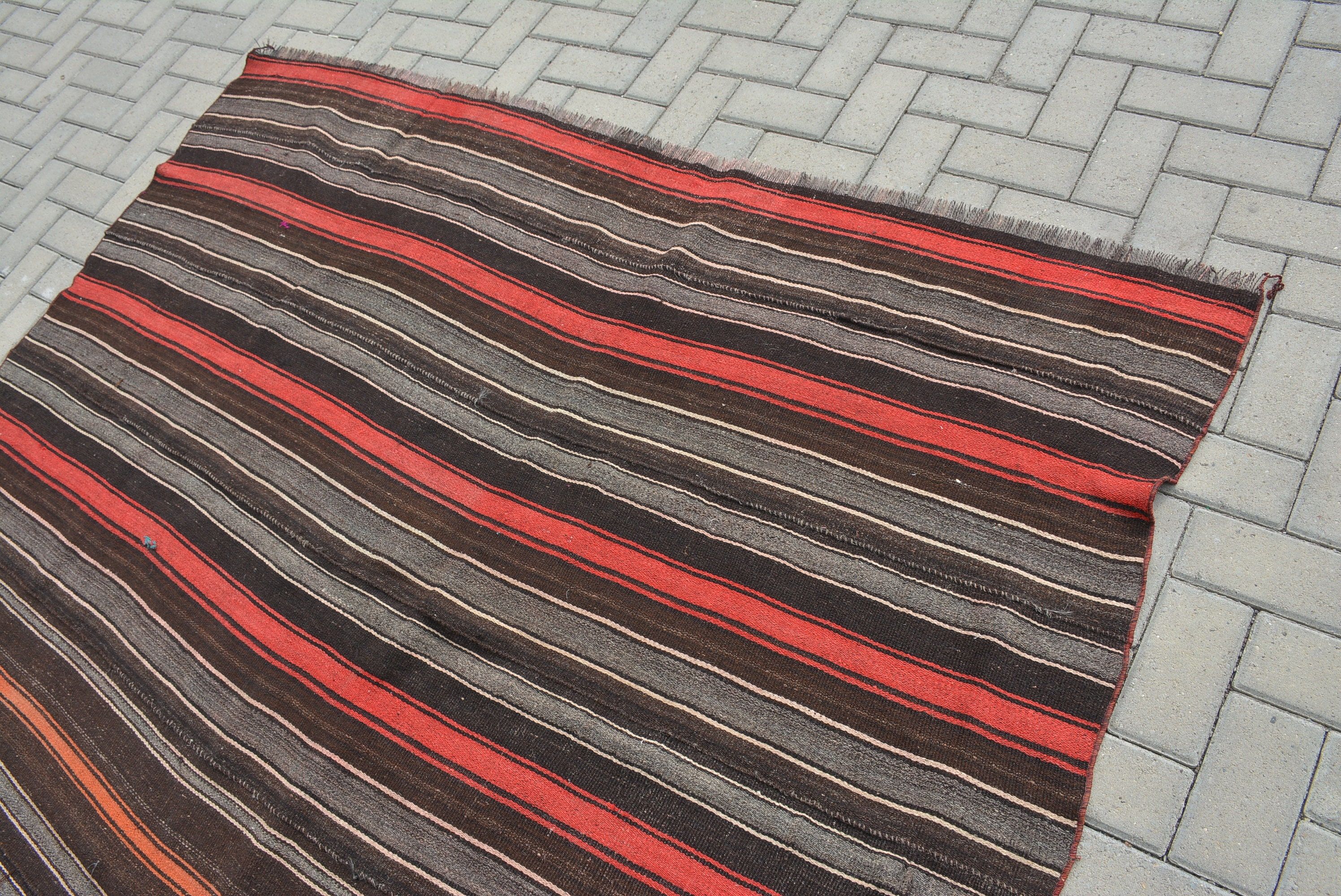 Kilim, Wool Rug, Vintage Rug, Rugs for Nursery, Floor Rugs, Nursery Rug, Vintage Decor Rug, 6.7x5.3 ft Area Rug, Turkish Rug, Indoor Rug