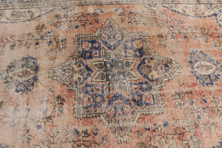 6.1x9.4 ft Büyük Halı, Salon Halıları, Etnik Halı, Yemek Odası Halısı, Vintage Halı, Yatak Odası Halısı, Turuncu Fas Halısı, Türk Halıları, Havalı Halılar