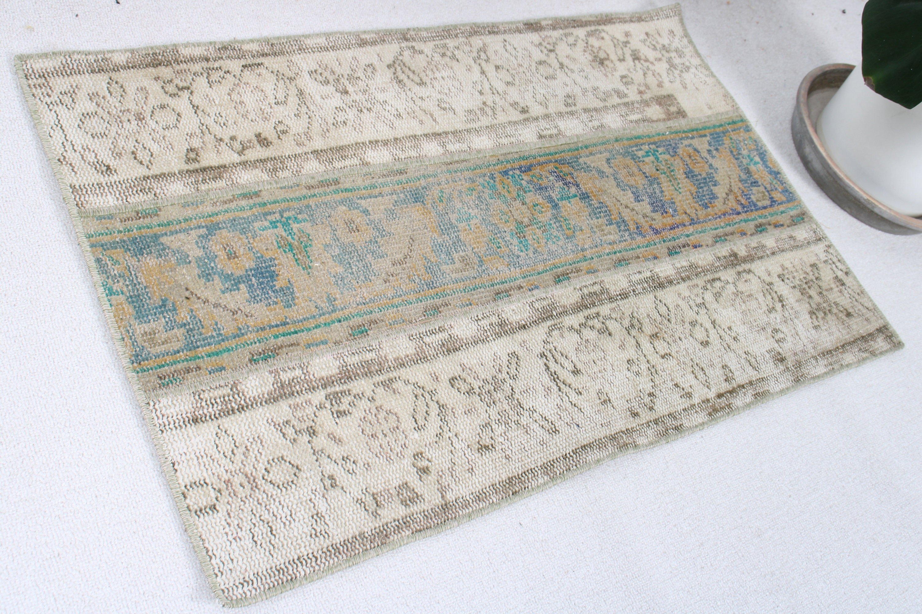 Lüks Halı, Vintage Halılar, Küçük Boho Halı, Egzotik Halılar, 2,1x3,2 ft Küçük Halılar, Bej Ev Dekorasyonu Halısı, Banyo Halıları, Türk Halısı, Oushak Halısı