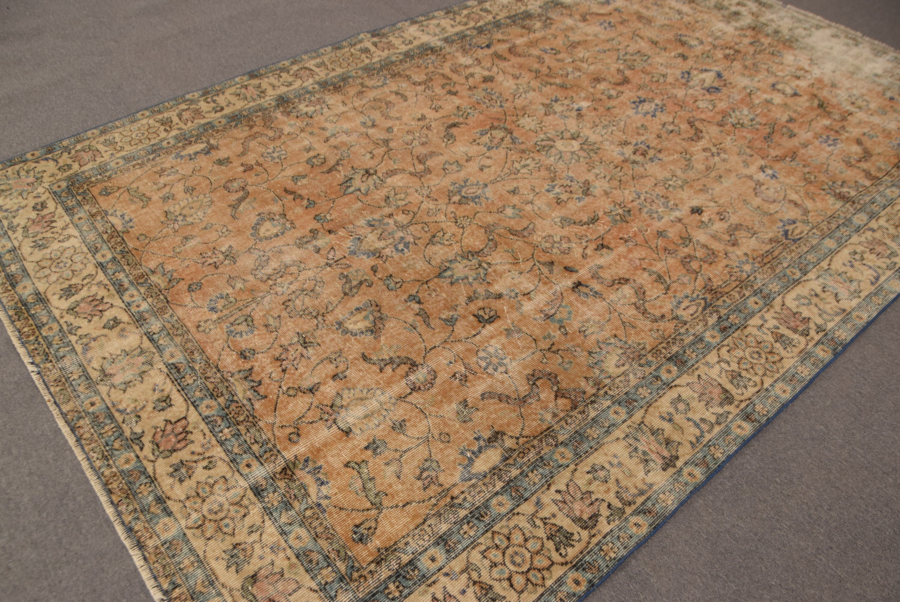 Vintage Rugs, Beige Moroccan Rug, Custom Rug, Antique Rug, Turkish Rug, Bedroom Rug, 6.6x10.4 ft Large Rug, Kitchen Rugs, Dining Room Rug