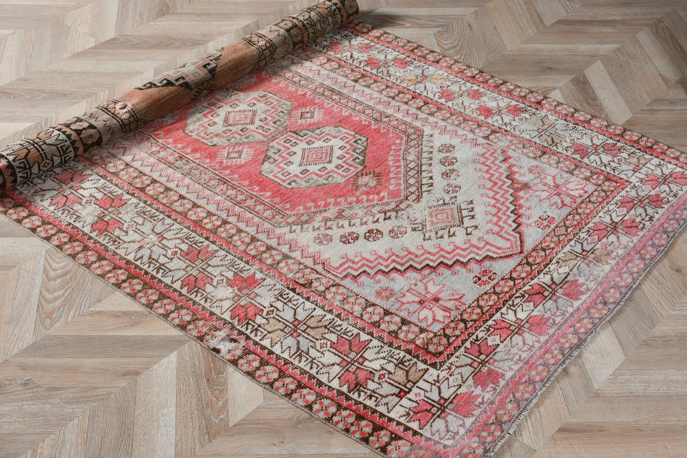 Anatolian Rugs, Rugs for Bedroom, Oriental Rug, 3.6x6.3 ft Accent Rugs, Pink Bedroom Rug, Vintage Rugs, Nursery Rug, Turkish Rug, Dorm Rugs