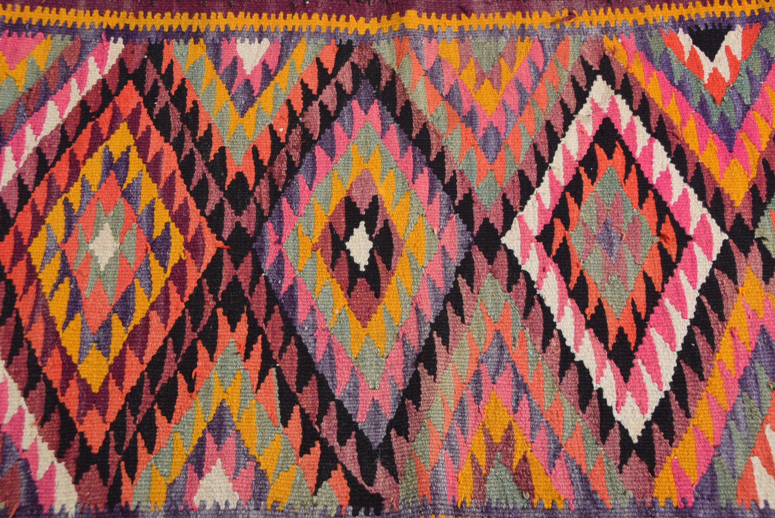 Rainbow Moroccan Rugs, Turkish Rug, Kitchen Rug, Corridor Rug, Vintage Rug, 2.8x9.3 ft Runner Rugs, Bedroom Rug, Aztec Rug