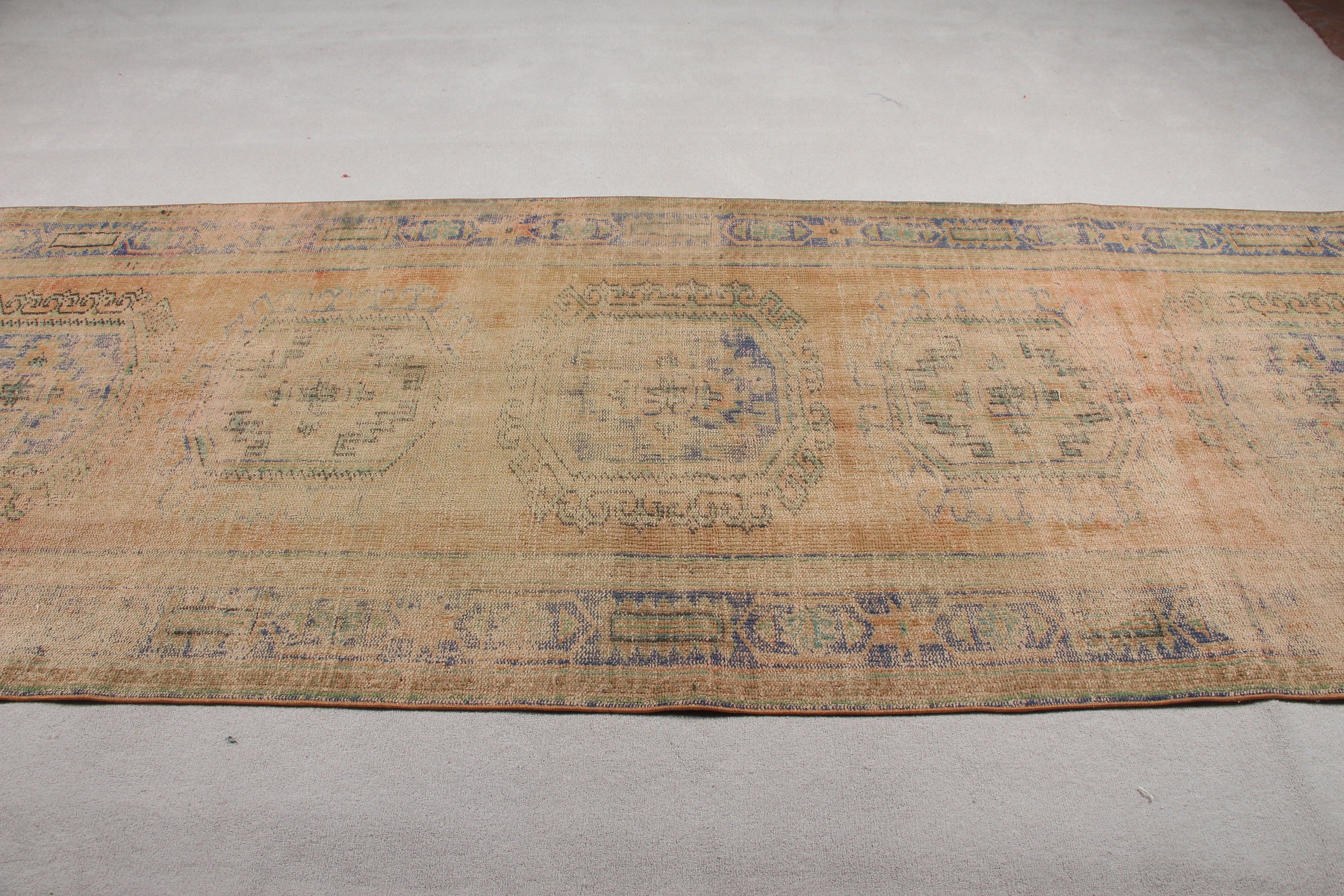 Anadolu Halısı, 4.2x11.1 ft Runner Halısı, Koridor Halıları, Yer Halısı, Türk Halısı, Turuncu Yatak Odası Halıları, Merdiven Halısı, Vintage Halılar, Boho Halısı