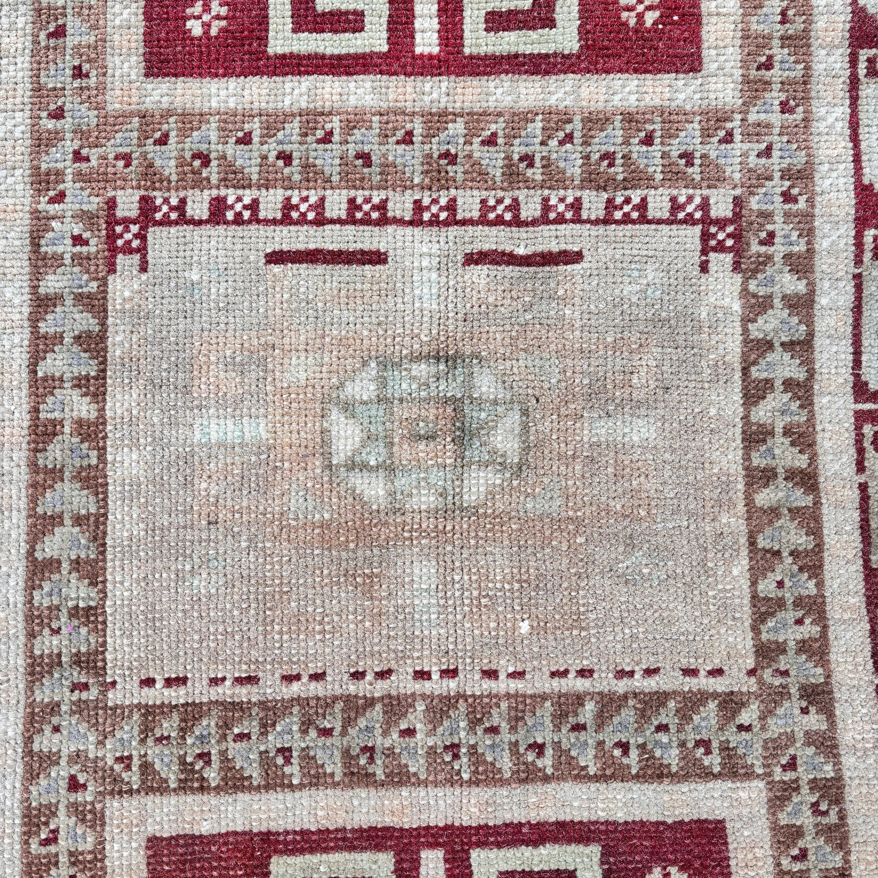 Antique Rug, Neutral Rug, Small Boho Rugs, Ethnic Rug, Vintage Rug, Yellow Boho Rug, Turkish Rugs, Kitchen Rugs, 1.4x3.1 ft Small Rugs