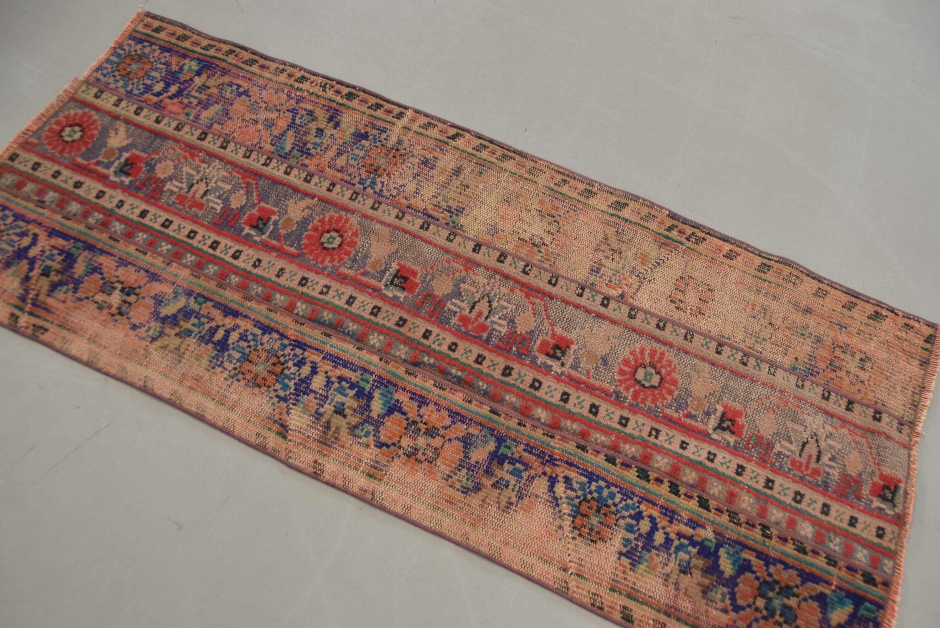 Türk Halısı, Mutfak Halıları, Yatak Odası Halıları, Kırmızı Antika Halı, Duvara Asılı Halı, Vintage Halı, Yün Halılar, 2.5x5.5 ft Küçük Halı