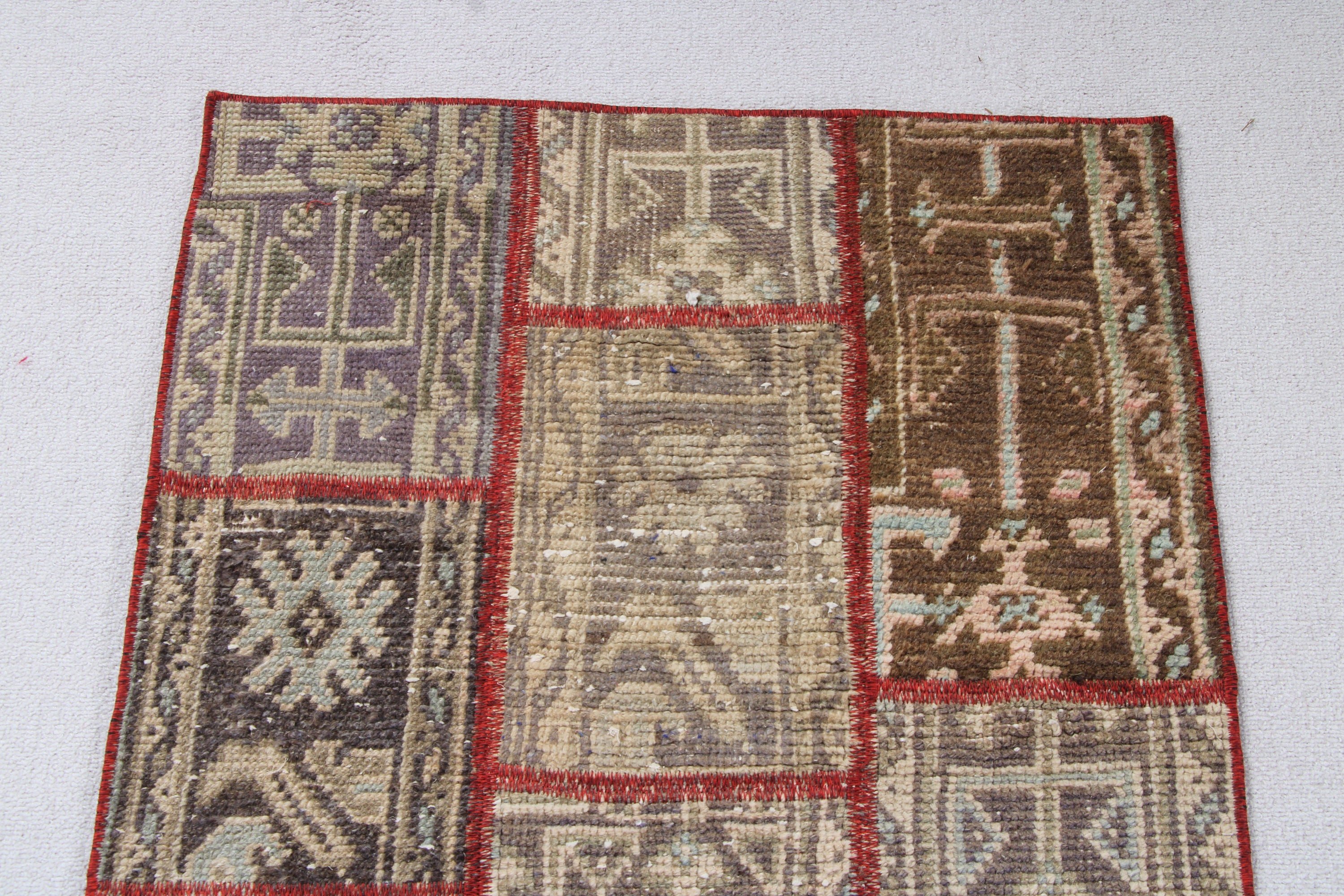 Kırmızı Yer Halısı, Koridor Halıları, Mutfak Halıları, Türk Halısı, Nötr Halılar, Yatak Odası Halısı, Koridor Halısı, Vintage Halılar, 2.4x10.9 ft Yolluk Halısı