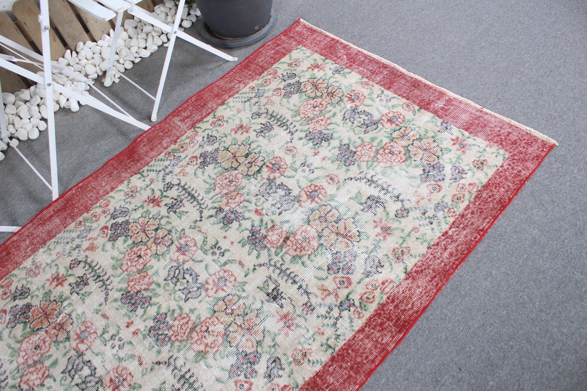 Vintage Rugs, Rugs for Bedroom, Wool Rugs, Indoor Rug, 3.8x6.5 ft Area Rug, Red Antique Rug, Vintage Decor Rug, Turkish Rug, Bedroom Rug