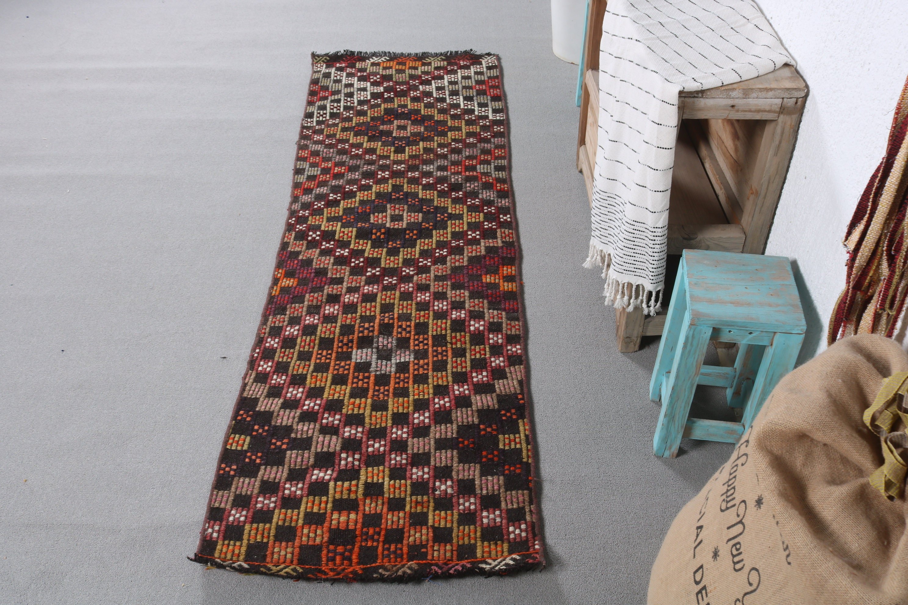 Türk Halısı, Vintage Halılar, Koridor Halıları, Yer Halıları, Kırmızı 2.1x6.8 ft Runner Halıları, Koridor Halıları, Soğuk Halı, Kilim, Parlak Halı