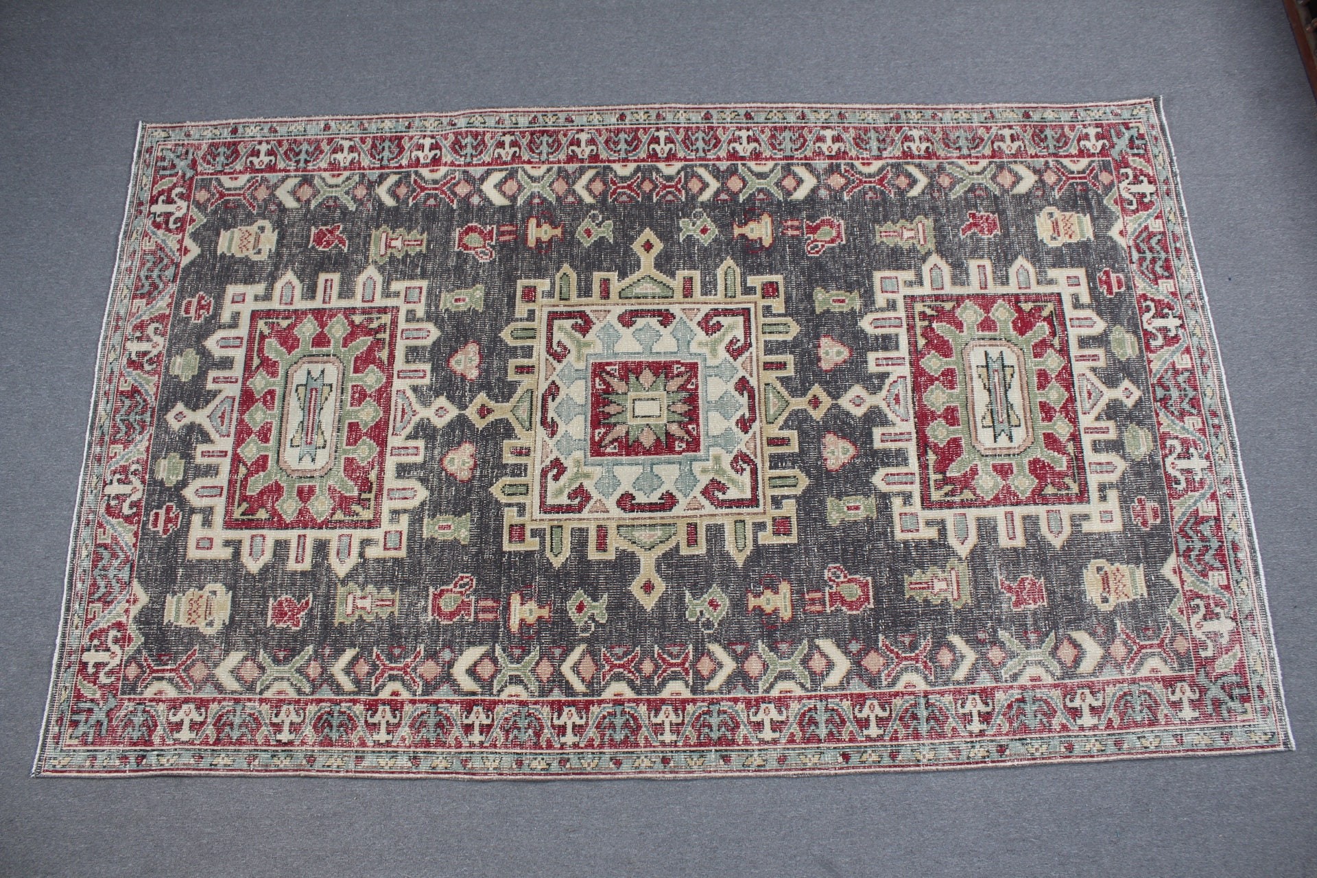 Yeşil Fas Halıları, Salon Halıları, Türk Halıları, Vintage Halı, Salon Halısı, 6.3x10.5 ft Büyük Halılar, Yemek Odası Halısı, Antika Halı, Havalı Halı