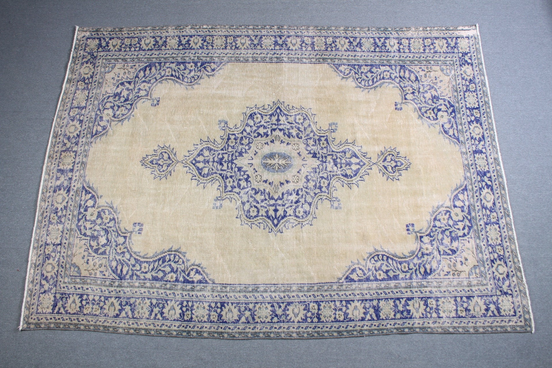 Boho Halı, Anadolu Halısı, Salon Halısı, Bej Yatak Odası Halısı, Vintage Halı, Fas Halısı, Türk Halıları, 7.4x10.4 ft Büyük Boy Halı, Yemek Odası Halısı