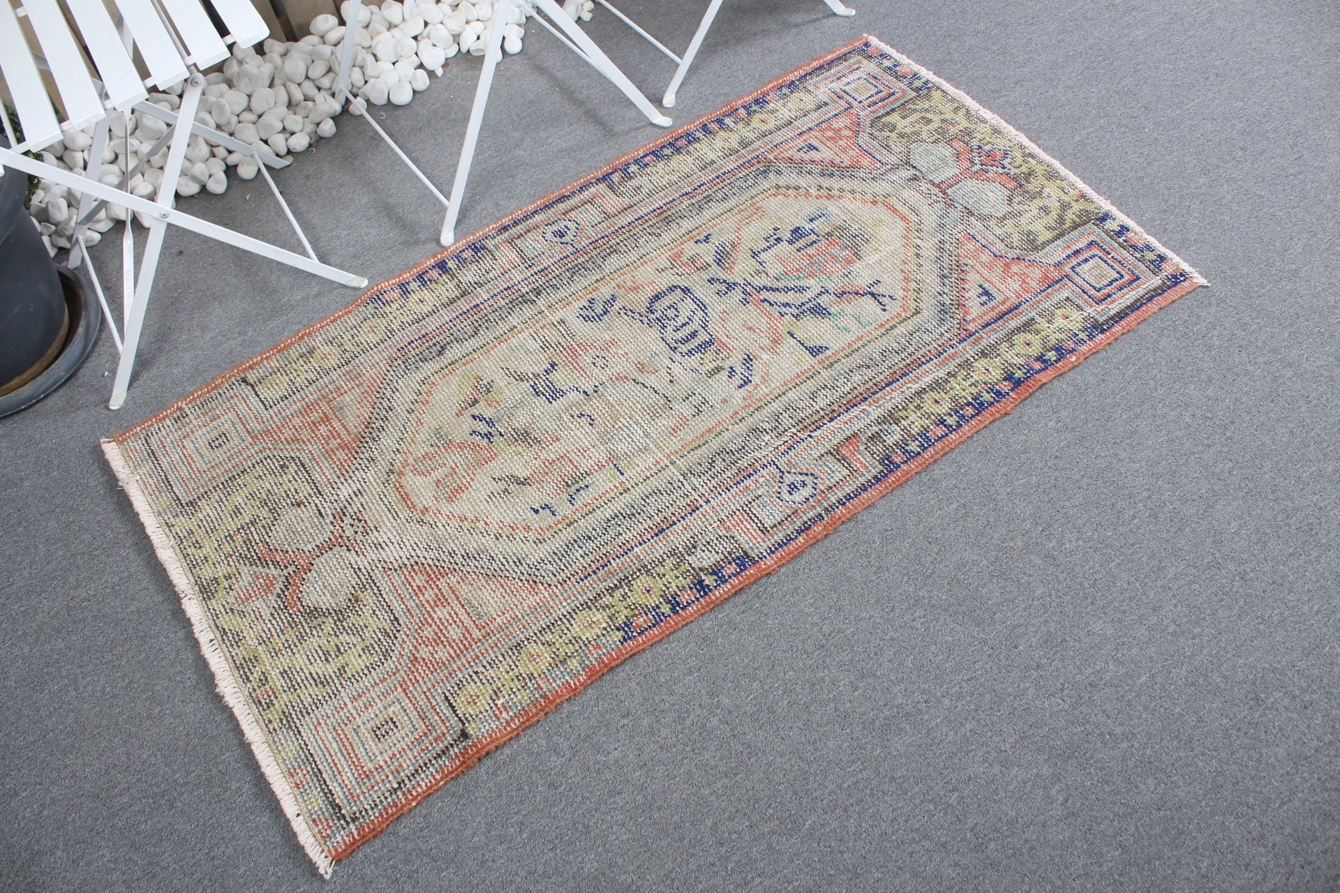 Vintage Rug, Bedroom Rug, Designer Rug, Turkish Rugs, Beige Floor Rugs, 2.5x4.7 ft Small Rugs, Anatolian Rug, Oriental Rugs, Car Mat Rugs