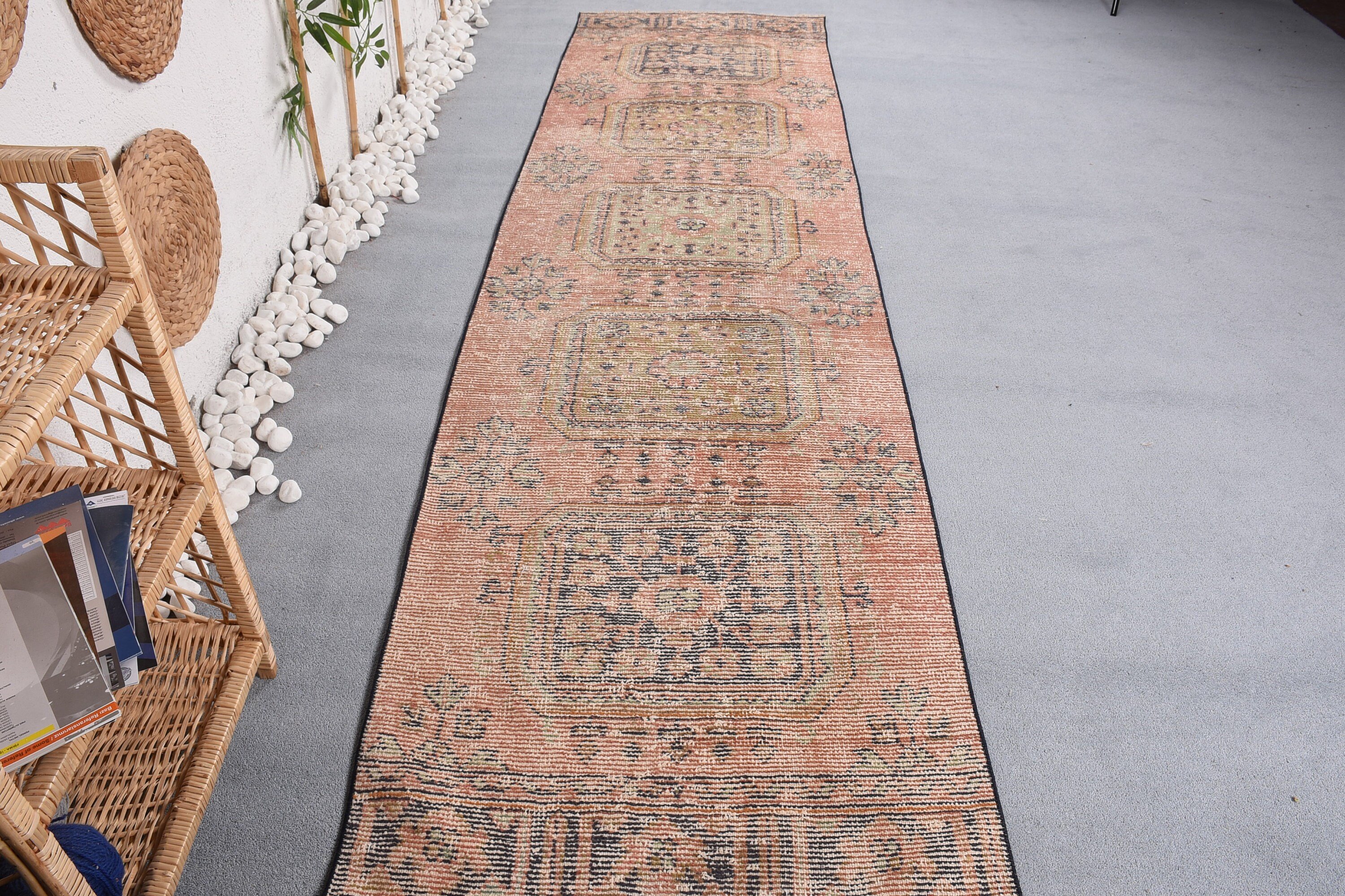 Cute Rugs, Pink Home Decor Rug, Hallway Rug, Turkish Rugs, Stair Rug, 2.9x10.8 ft Runner Rug, Anatolian Rug, Vintage Rug