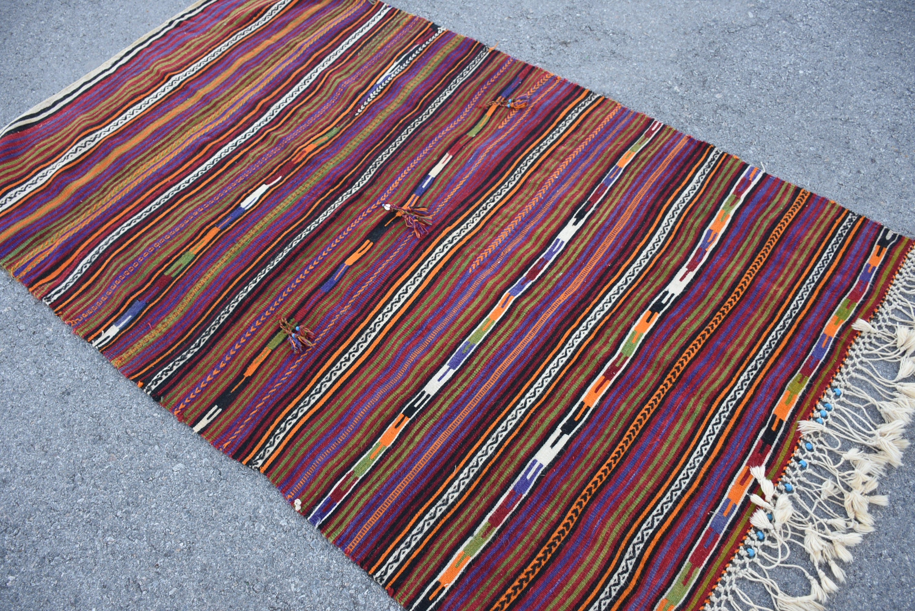 İç Mekan Halıları, Mor Antika Halı, Türk Halısı, Oushak Halısı, Vintage Halılar, Kilim, 4.1x6.6 ft Alan Halısı, İç Mekan Halıları, Ev Dekorasyonu Halısı