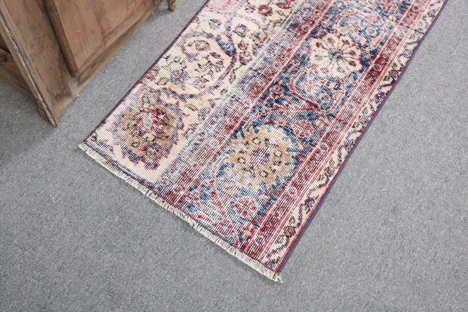 Flatweave Rug, Turkish Rug, Door Mat Rug, Turkey Rugs, Wool Rug, Blue Anatolian Rug, Small Area Rugs, 1.6x3.2 ft Small Rugs, Vintage Rugs