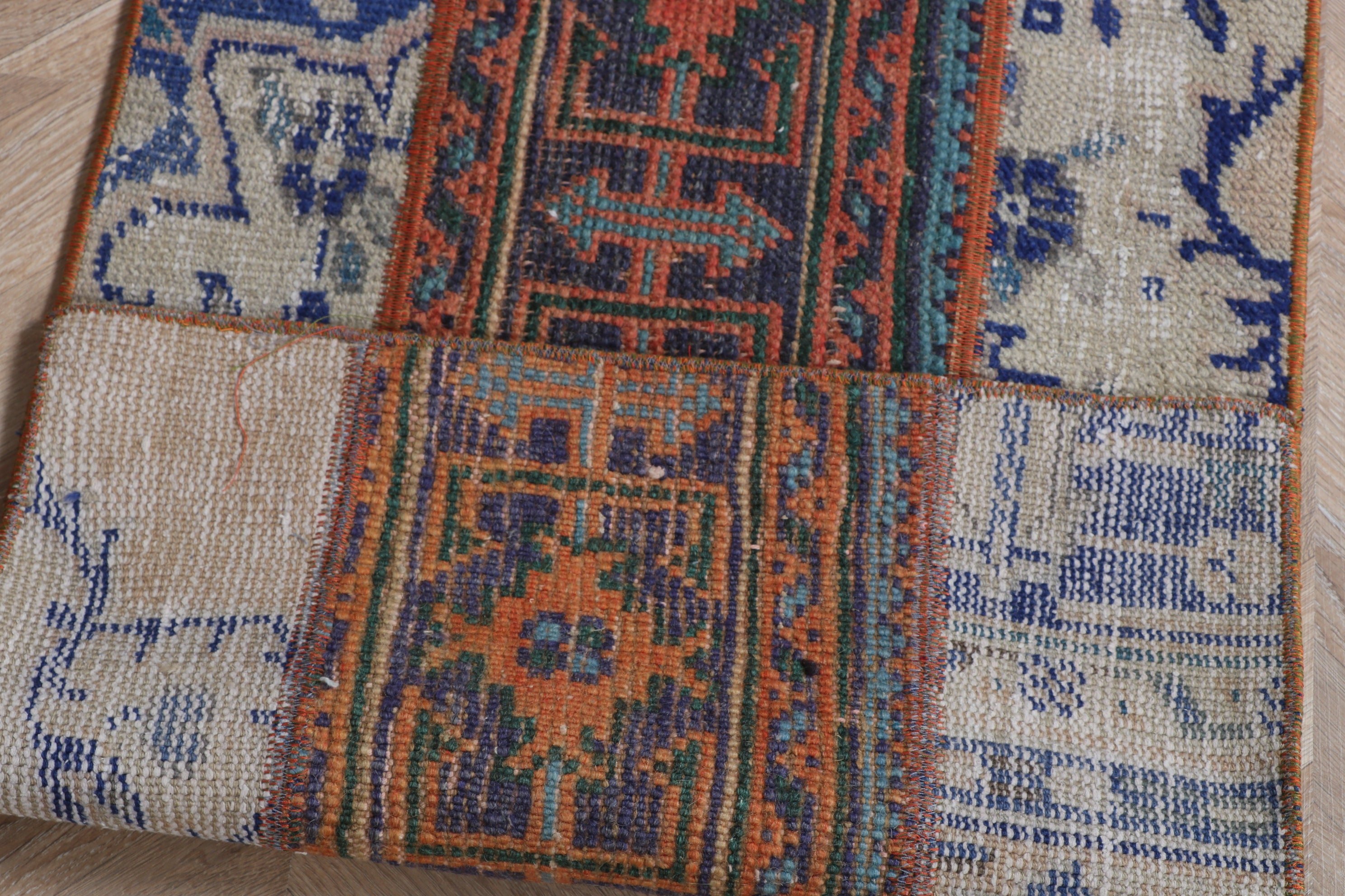 Turkish Rugs, Blue Modern Rug, Vintage Rug, Small Area Rugs, 1.6x2.7 ft Small Rug, Rugs for Entry, Oushak Rugs, Entry Rug