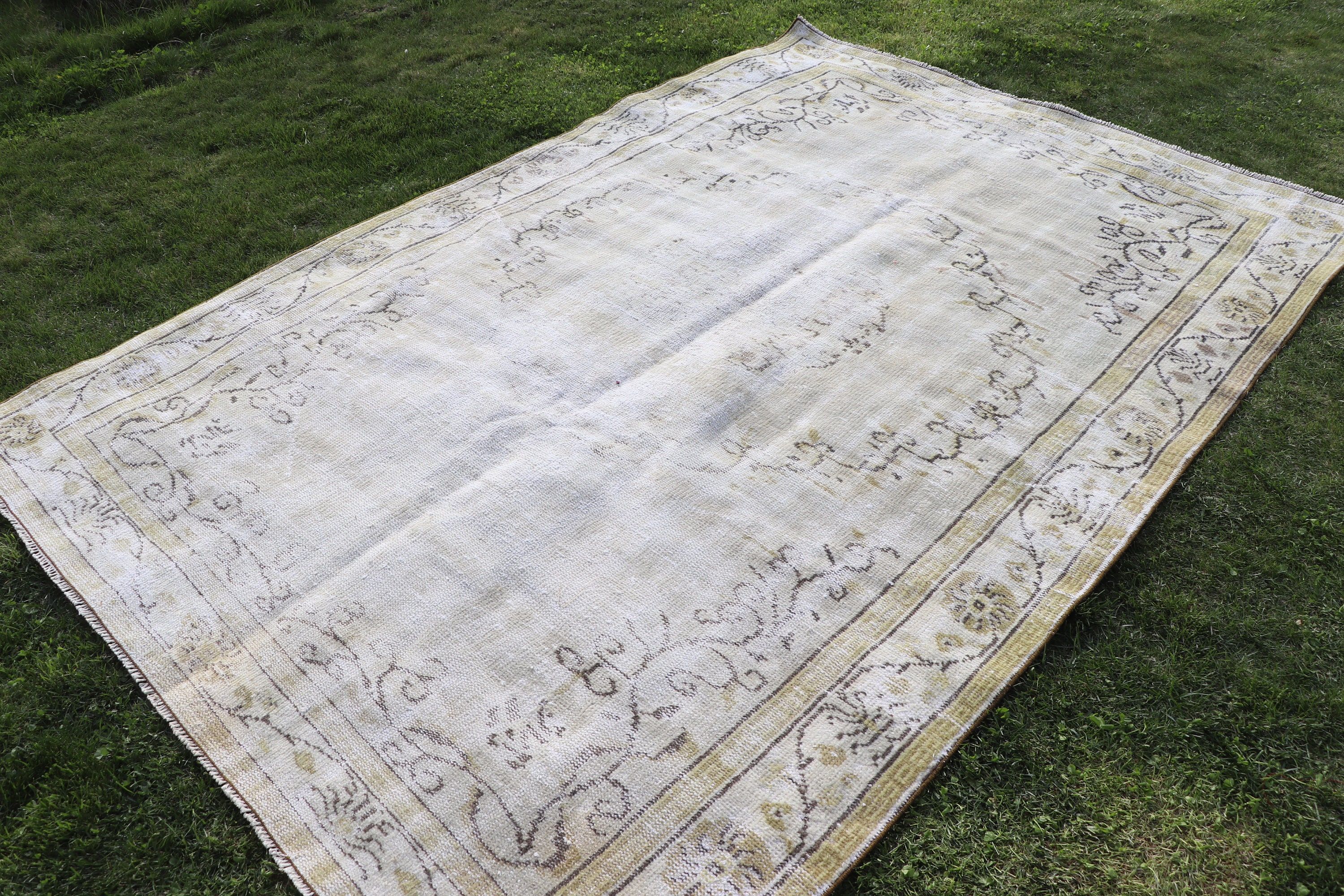 Türk Halıları, Yatak Odası Halıları, Bej Düz Dokuma Halılar, Modern Halı, Oturma Odası Halıları, 5.9x8.7 ft Büyük Halılar, Vintage Halı, Boho Halılar