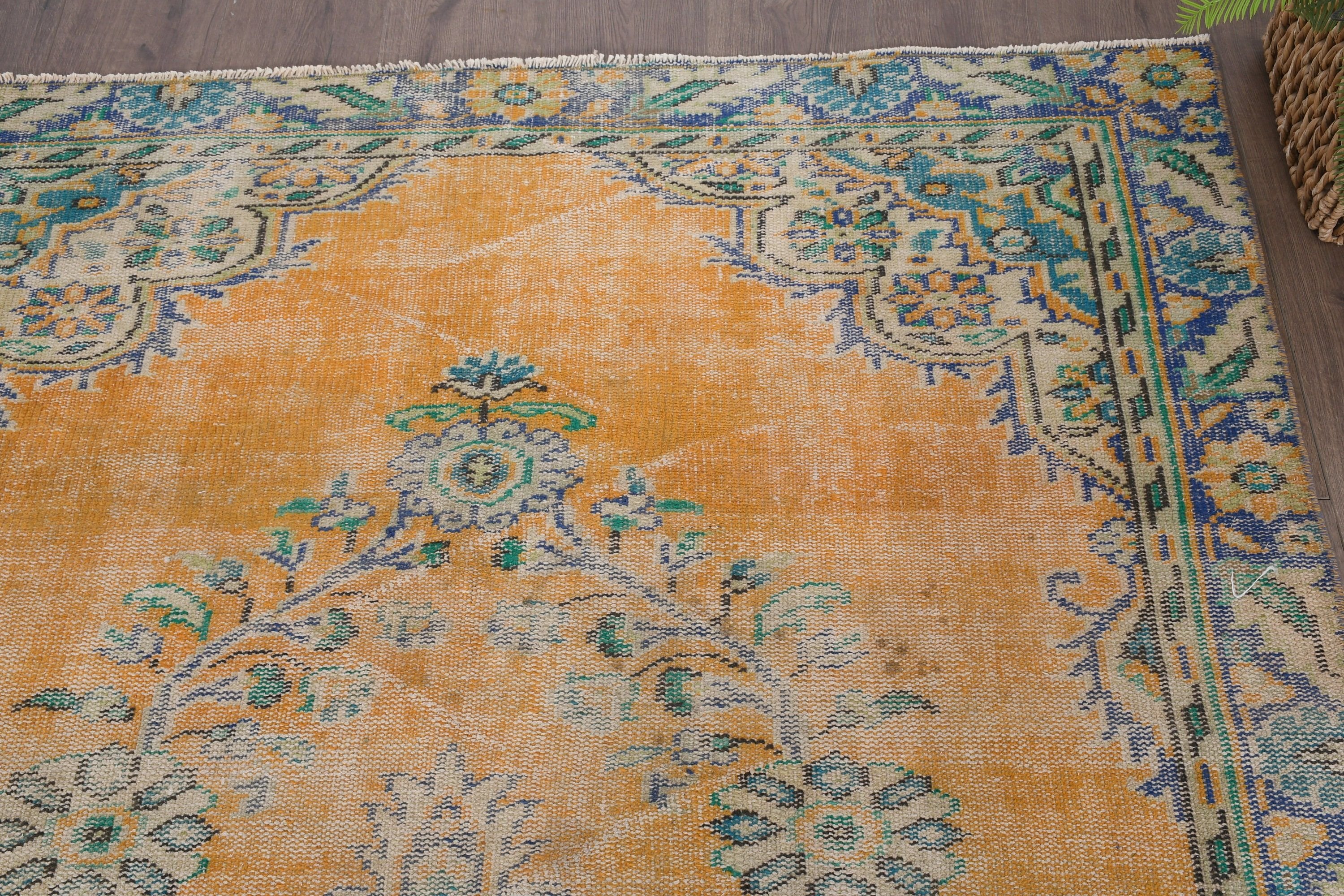 Turkish Rug, Moroccan Rug, Yellow Antique Rug, Anatolian Rugs, Dorm Rug, 5.2x8.5 ft Large Rug, Bedroom Rugs, Living Room Rug, Vintage Rug